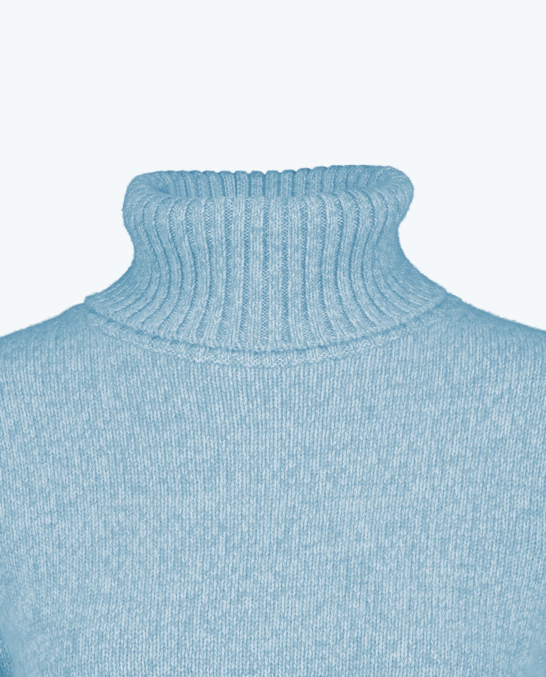 245-61004-16-S_hash_escaped_3 - Allude - 100% Cashmere Blau Cashmere Damen Gerade Passform Langarm mittelschwerer Strick Pullover Rollkragen SAPG::245-61004 Winter 2024/2025