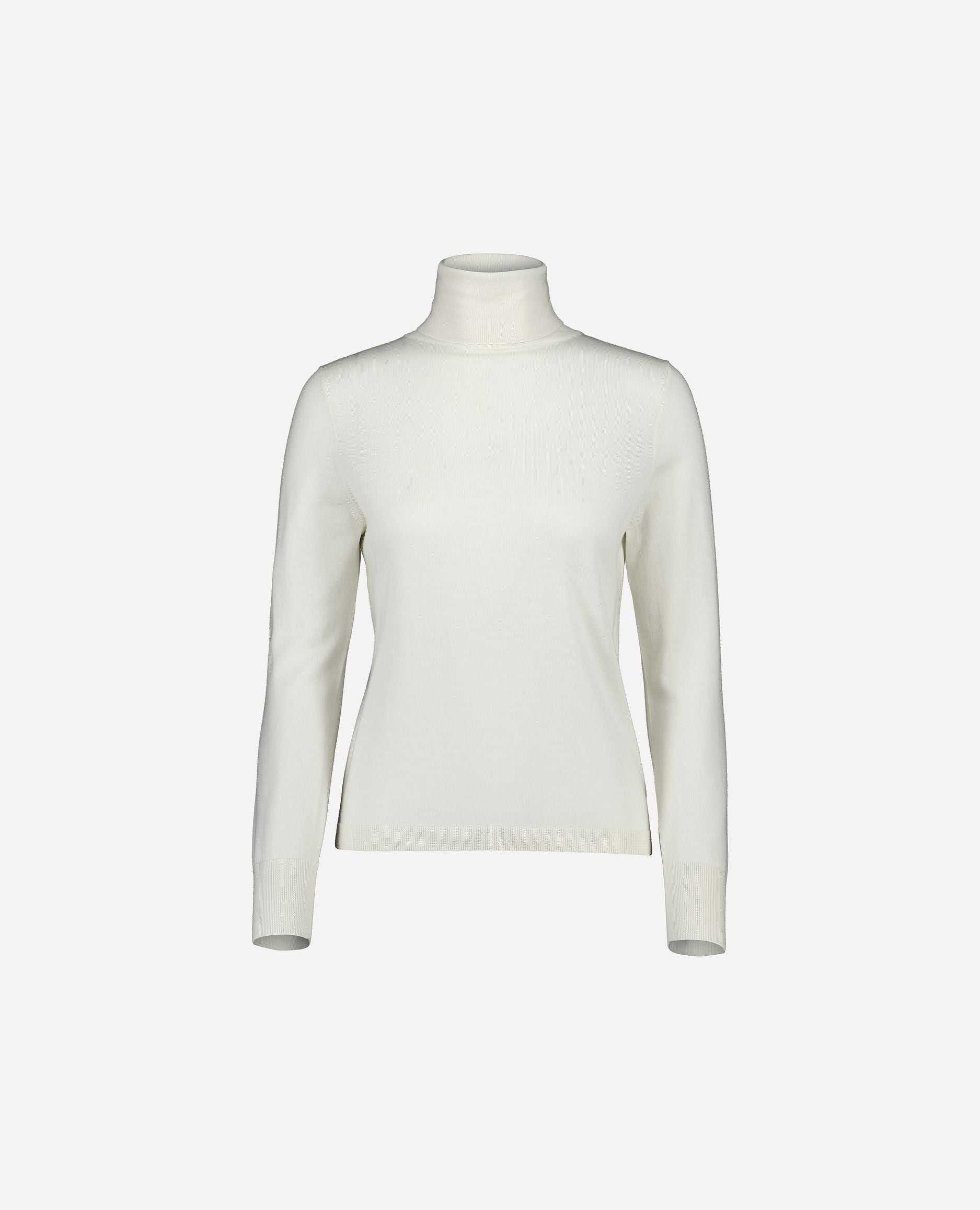 245-64010-441-S_hash_escaped_1 - Allude - 100% Wolle (Merino) Basic Damen Feinstrick Gerade Passform Kreme Langarm Pullover Rollkragen SAPG::245-64010 Winter 2024/2025 Wolle