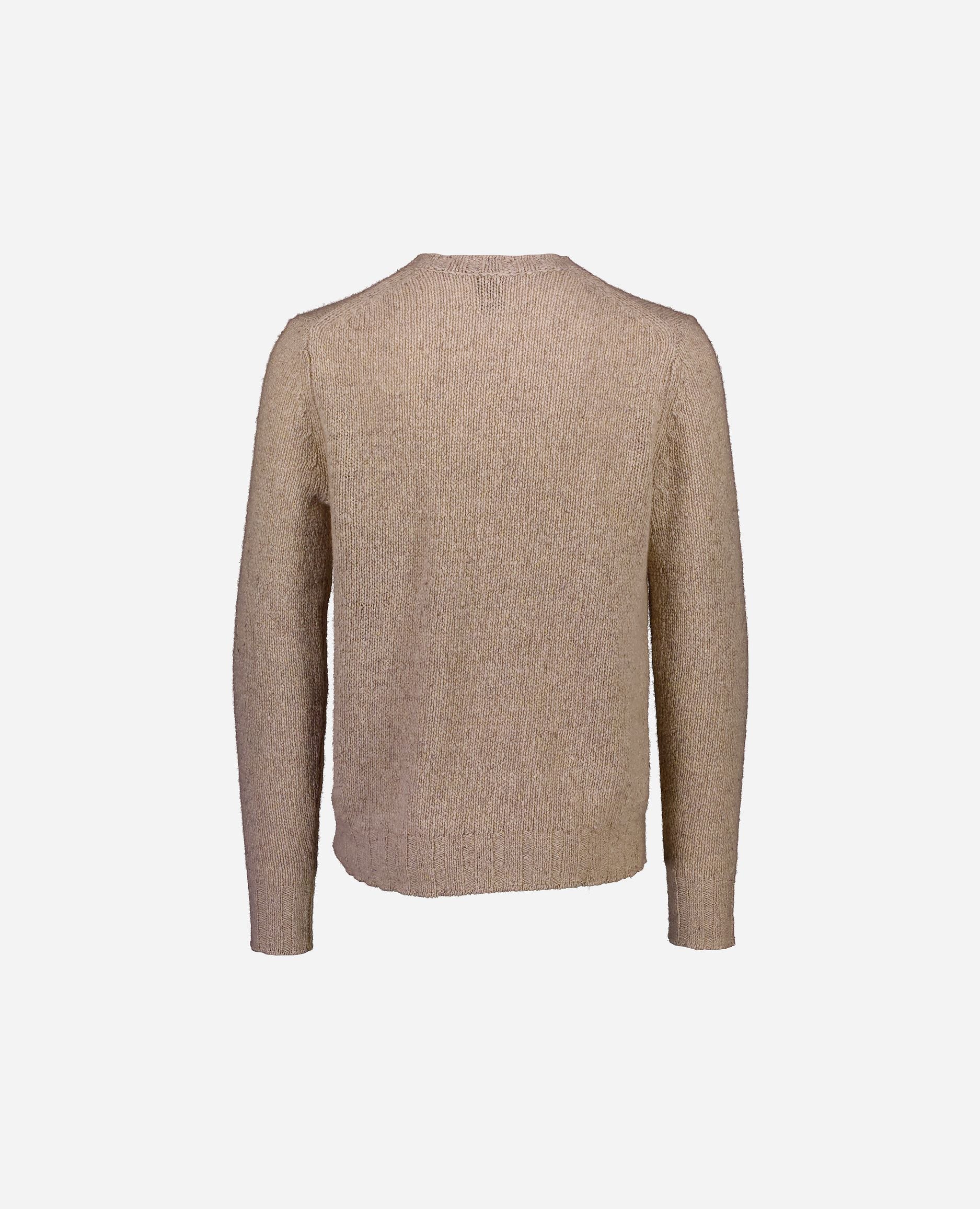 245-69000-43-S_hash_escaped_2 - Allude - 100% Cashmere Basic Beige Cashmere Gerade Passform Grobstrick Herren Langarm Pullover Rundhalsausschnitt SAPG::245-69000 Winter 2024/2025