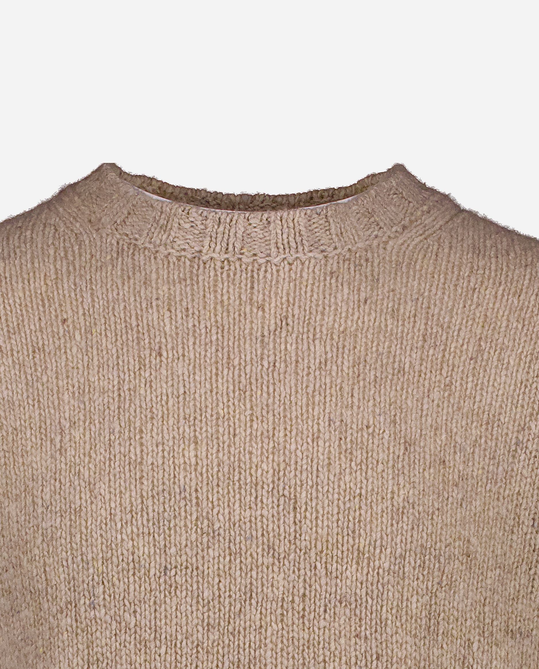 245-69000-43-S_hash_escaped_3 - Allude - 100% Cashmere Basic Beige Cashmere Gerade Passform Grobstrick Herren Langarm Pullover Rundhalsausschnitt SAPG::245-69000 Winter 2024/2025