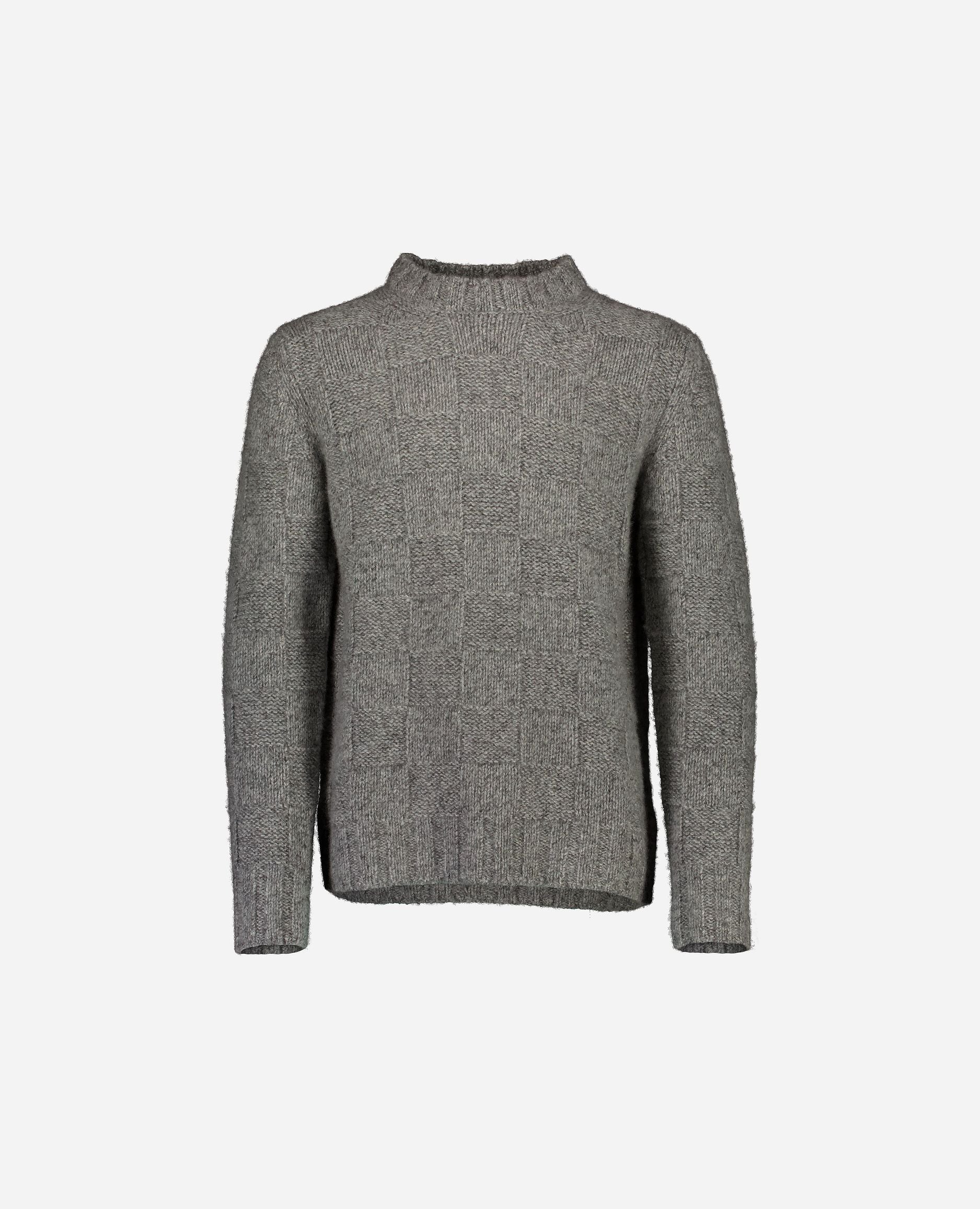 245-77901-83-S_hash_escaped_1 - Allude - 25% Seide 75% Cashmere Cashmere Gerade Passform Grau Grobstrick Herren Langarm Pullover Rundhalsausschnitt SAPG::245-77901 Winter 2024/2025