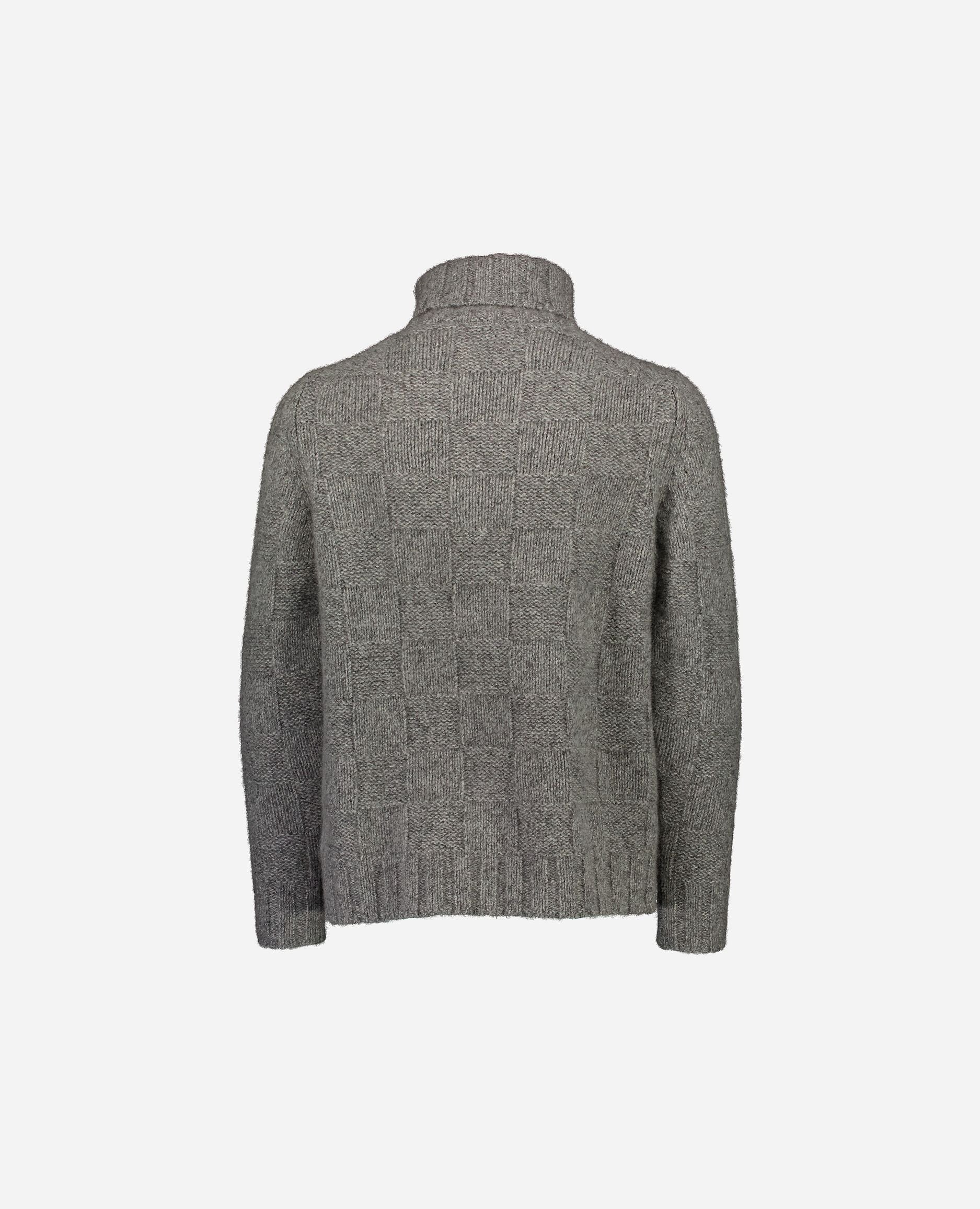 245-77902-83-S_hash_escaped_2 - Allude - 25% Seide 75% Cashmere Cashmere Gerade Passform Grau Grobstrick Herren Langarm Pullover Rollkragen SAPG::245-77902 Winter 2024/2025