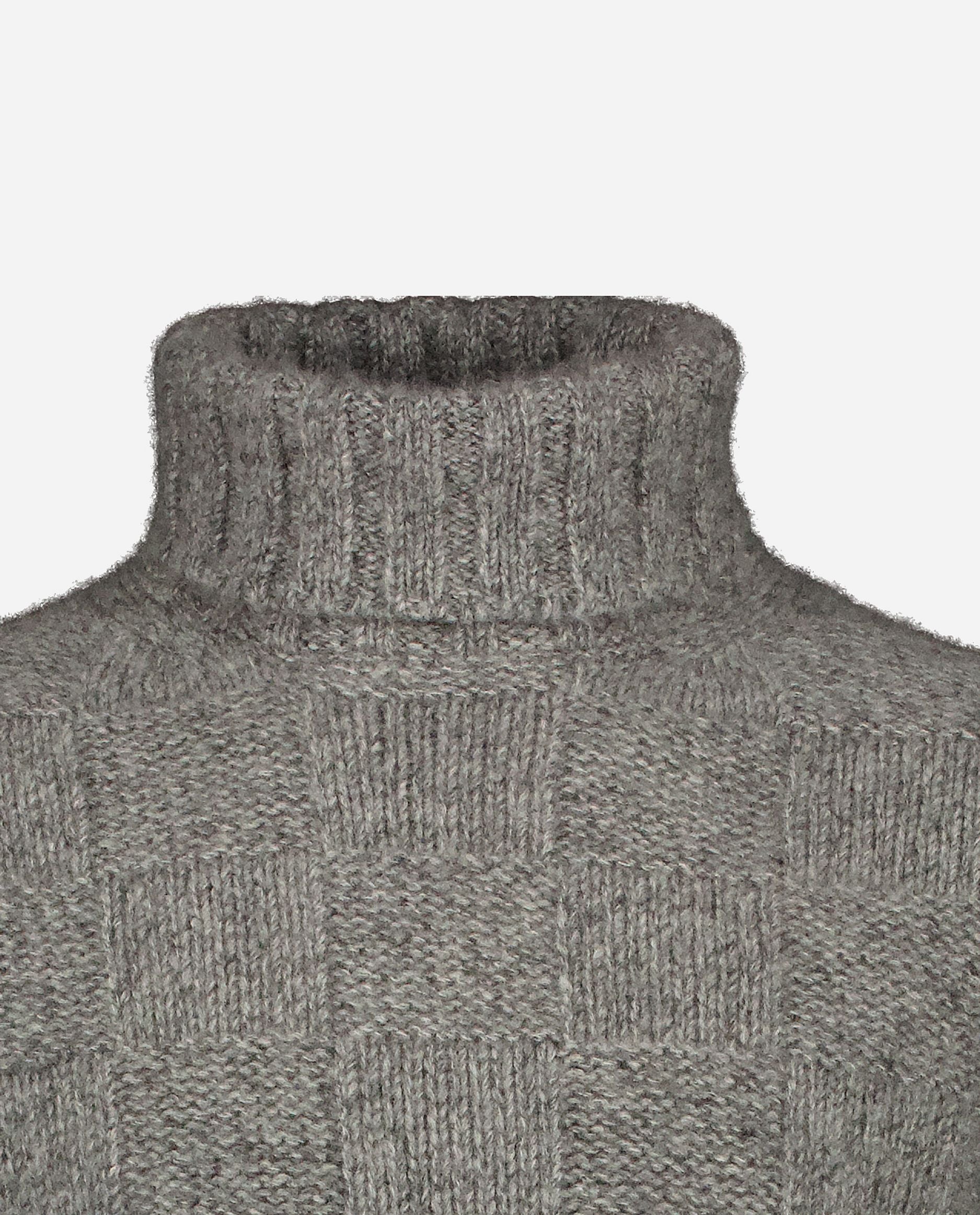 245-77902-83-S_hash_escaped_3 - Allude - 25% Seide 75% Cashmere Cashmere Gerade Passform Grau Grobstrick Herren Langarm Pullover Rollkragen SAPG::245-77902 Winter 2024/2025