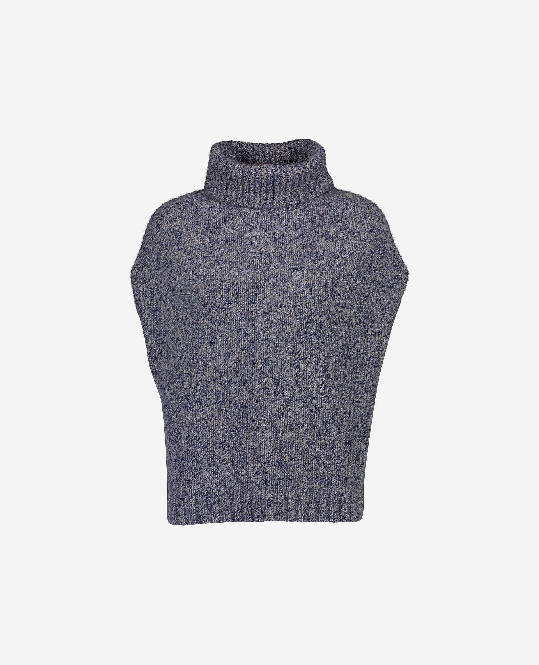 245-78012-14-S_hash_escaped_1 - Allude - 1/8 Arm 25% Seide 75% Cashmere Cashmere Damen Grobstrick Lockerer Schnitt Navy Pullover Rollkragen SAPG::245-78012 Winter 2024/2025