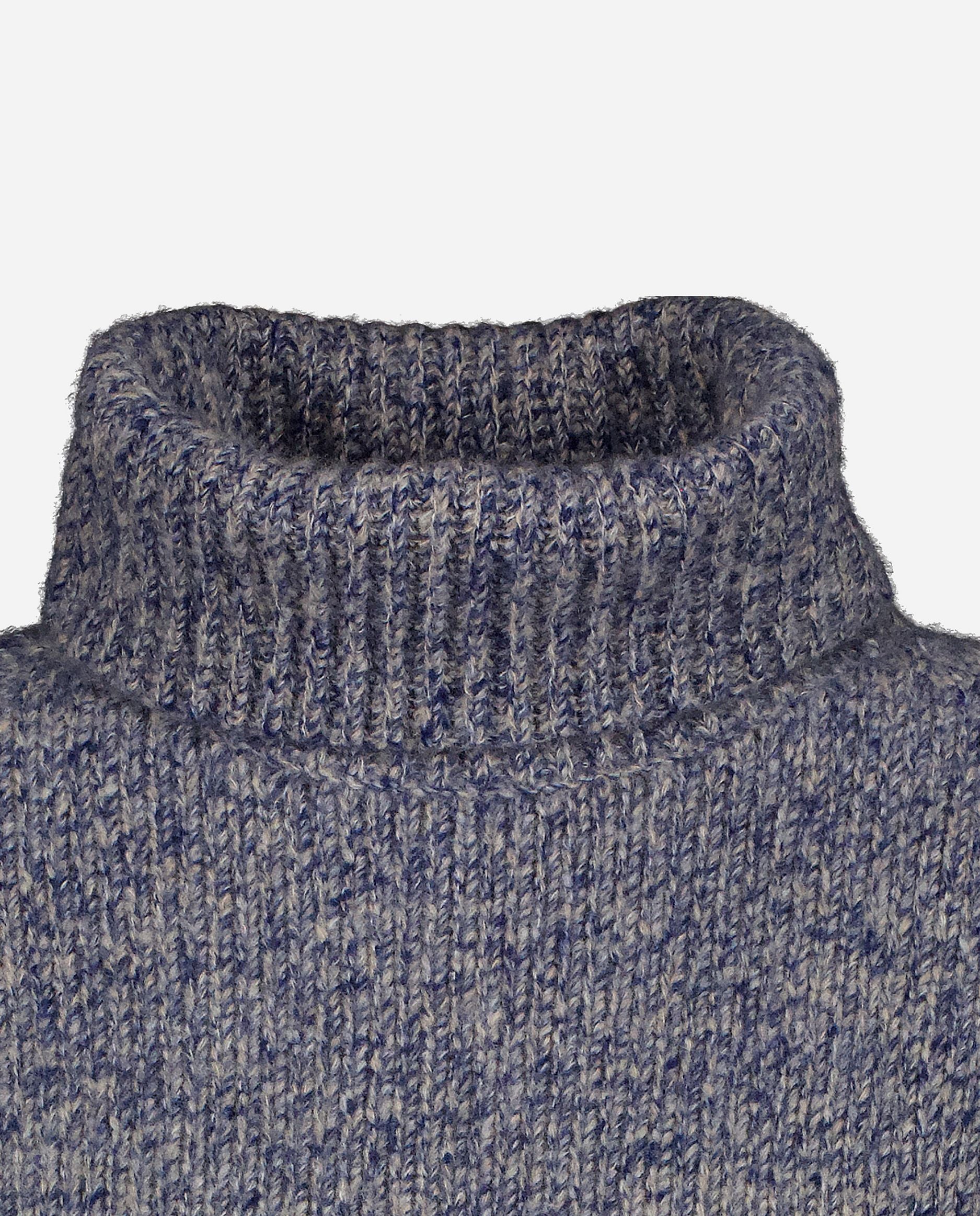 245-78012-14-S_hash_escaped_3 - Allude - 1/8 Arm 25% Seide 75% Cashmere Cashmere Damen Grobstrick Lockerer Schnitt Navy Pullover Rollkragen SAPG::245-78012 Winter 2024/2025