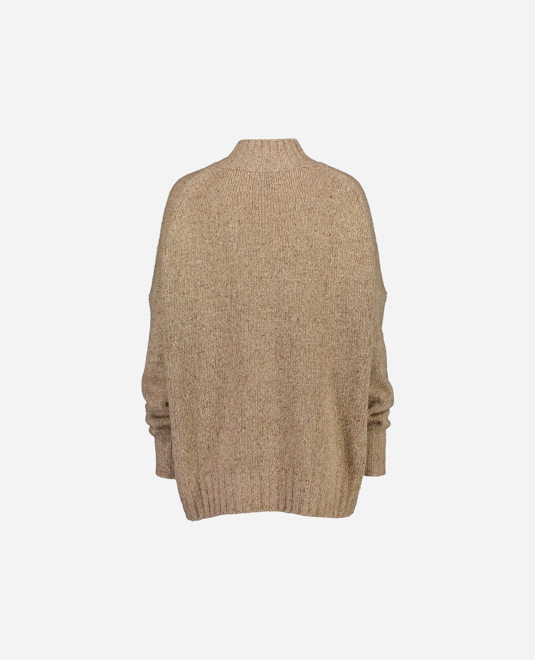 246-26001-43-2 - Allude - All Winter 2024/2025 Beige Cashmere Damen Flachstrick Grobstrick Langarm Pullover SAPG::246-26001 Stehkragen