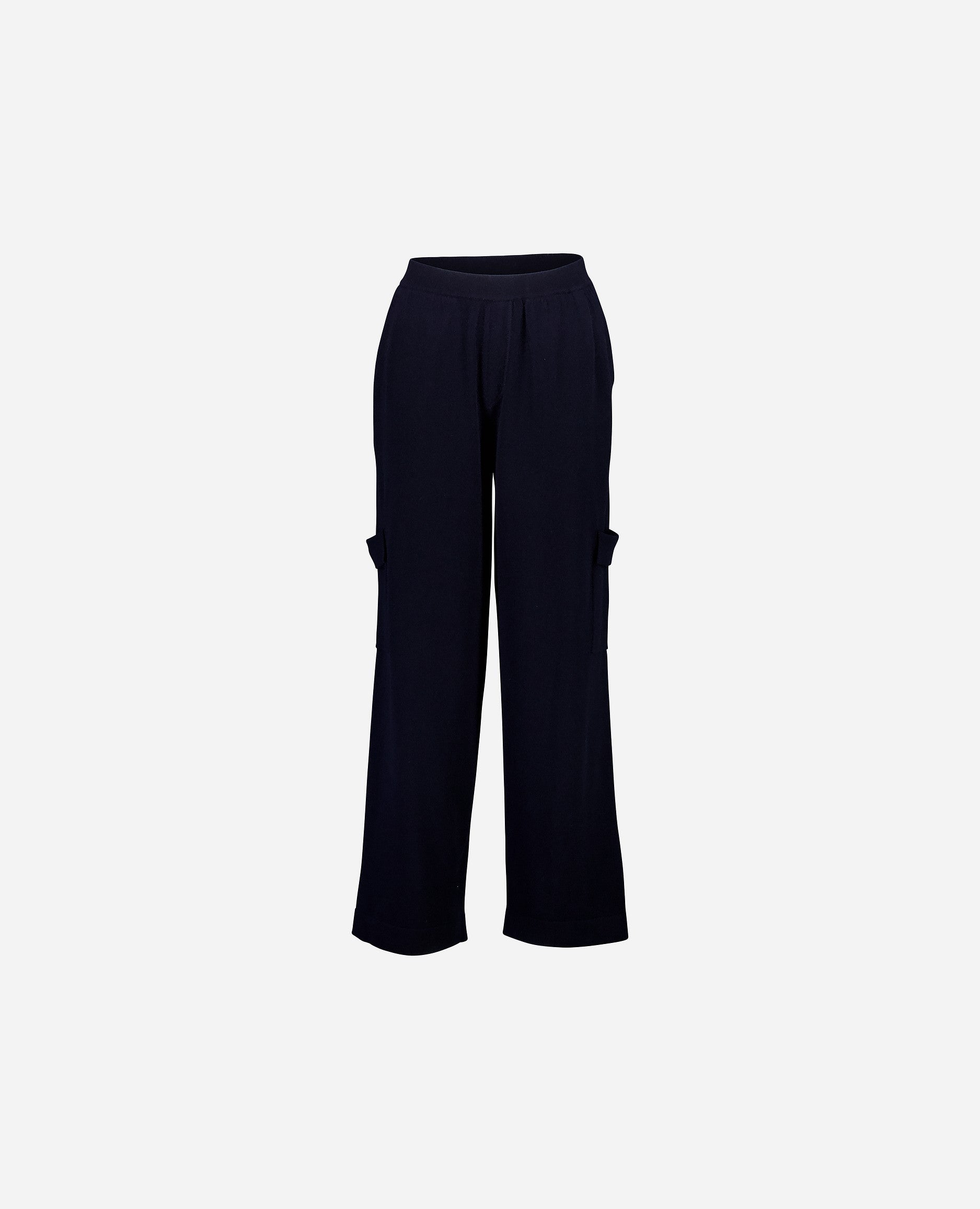 246-27013-14-1 - Allude - 0 All Winter 2024/2025 Damen Flachstrick Hose mittelschwerer Strick Navy SAPG::246-27013 Woll-Mischung