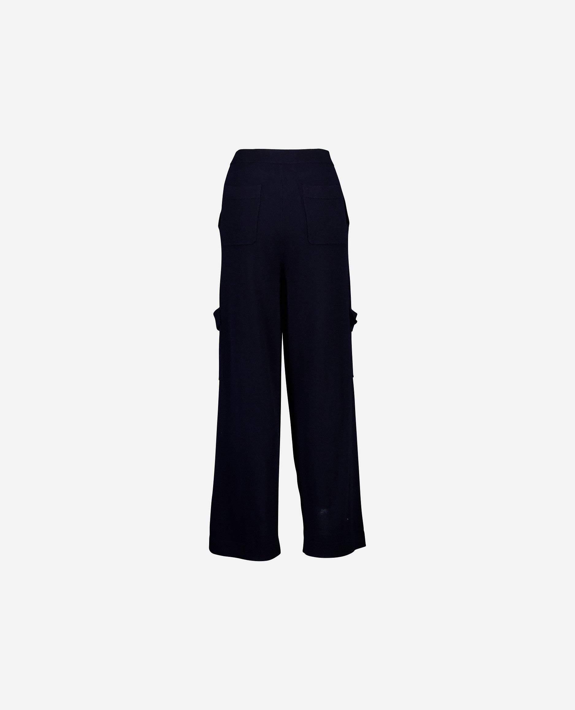 246-27013-14-2 - Allude - 0 All Winter 2024/2025 Damen Flachstrick Hose mittelschwerer Strick Navy SAPG::246-27013 Woll-Mischung