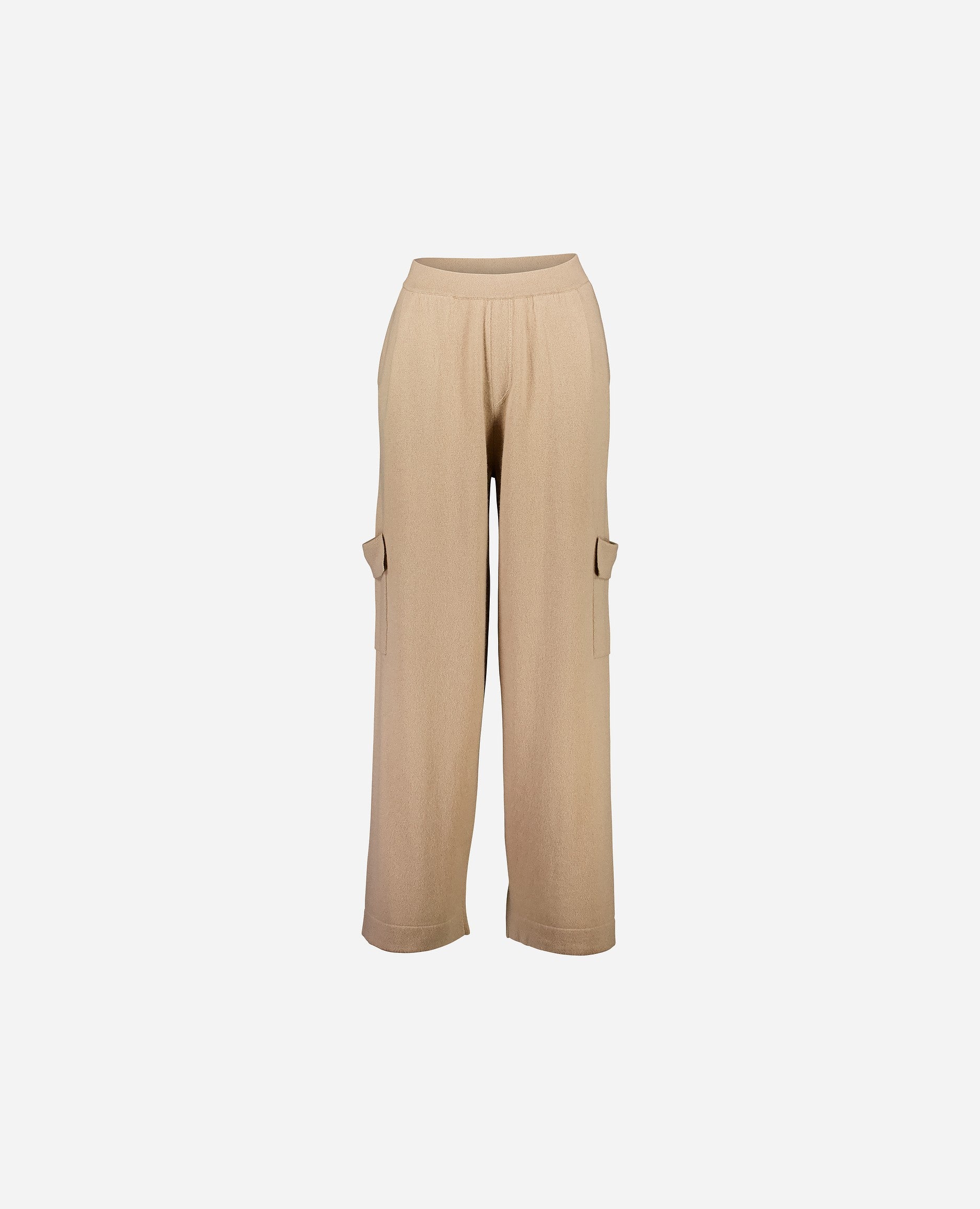 246-27013-43-1 - Allude - 0 All Winter 2024/2025 Beige Damen Flachstrick Hose mittelschwerer Strick SAPG::246-27013 Woll-Mischung