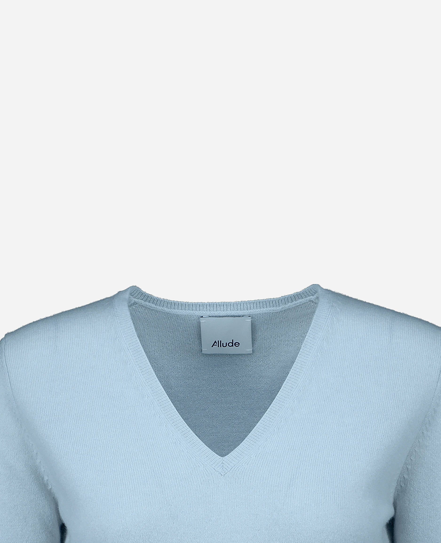 252-11104-11_40 - Allude - 100% Cashmere 3/4 Arm Blau Cashmere Damen Feinstrick Pullover Rundhals SAPG::252-11104 Spring/Summer 2025 Taillierter Schnitt