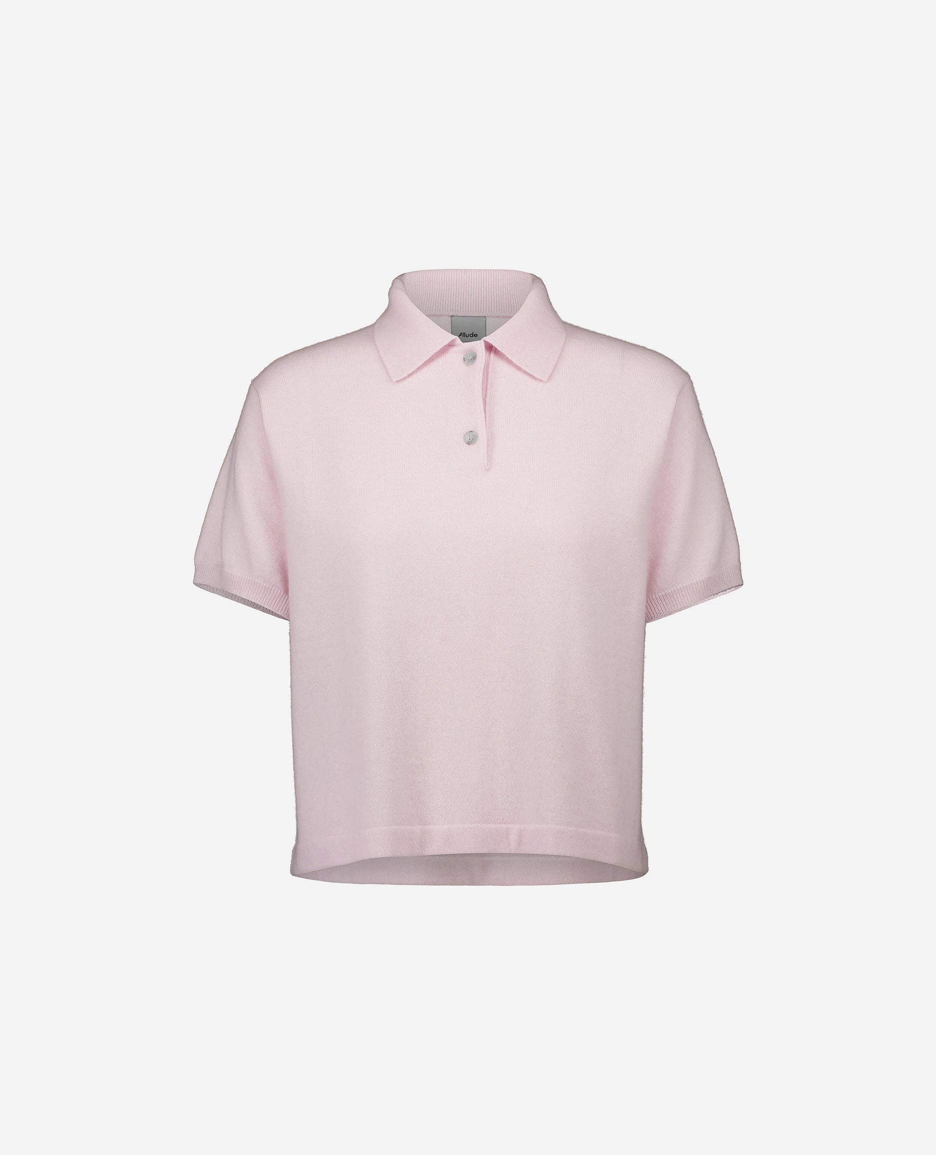 252-11118-60_3 - Allude - 100% Cashmere Cashmere Damen Feinstrick Halbarm Kastiger Schnitt NEW Polo Pullover Rose SAPG::252-11118 Spring/Summer 2025