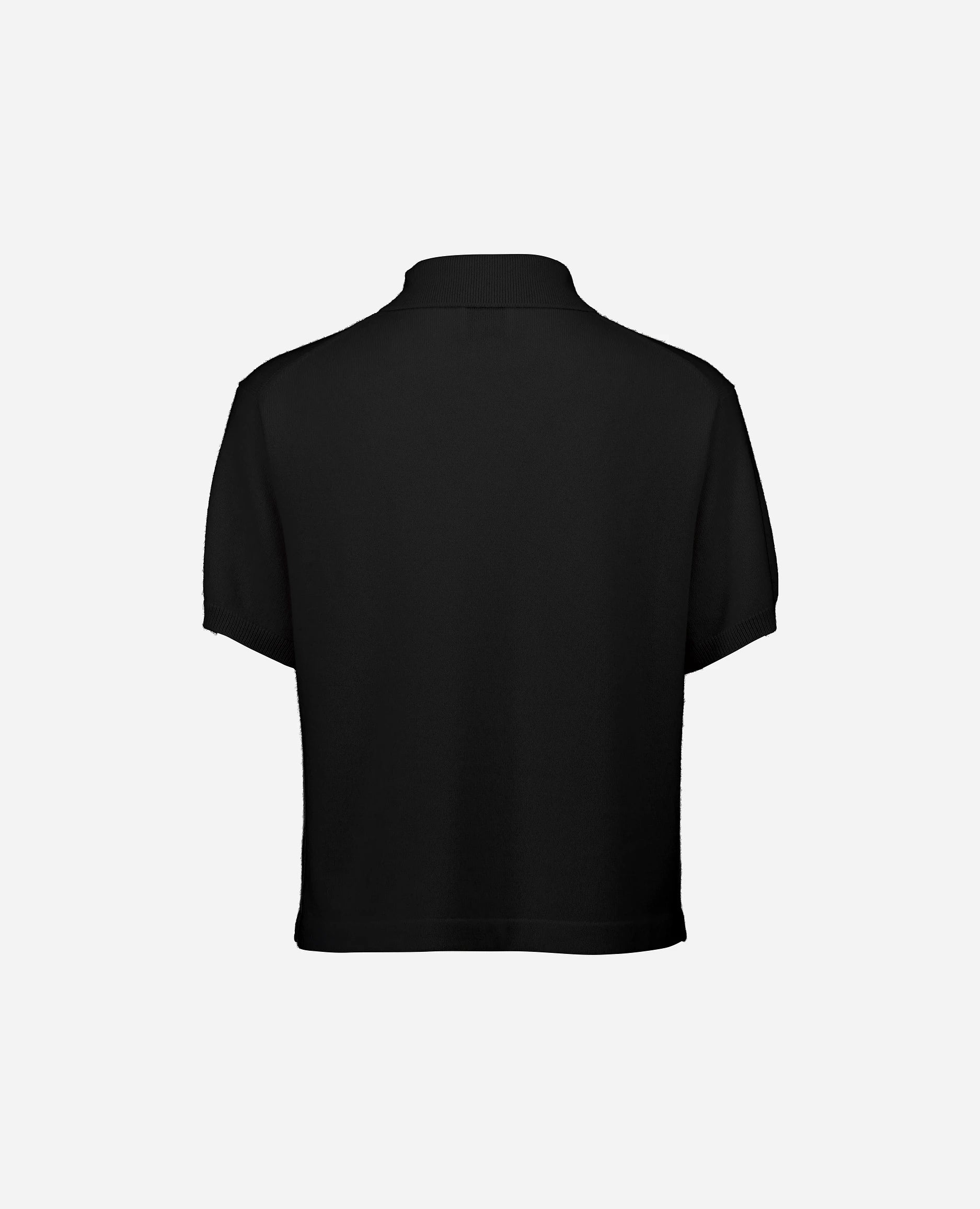 252-11118-90_4 - Allude - 100% Cashmere Cashmere Damen Feinstrick Halbarm Kastiger Schnitt NEW Polo Pullover SAPG::252-11118 Schwarz Spring/Summer 2025