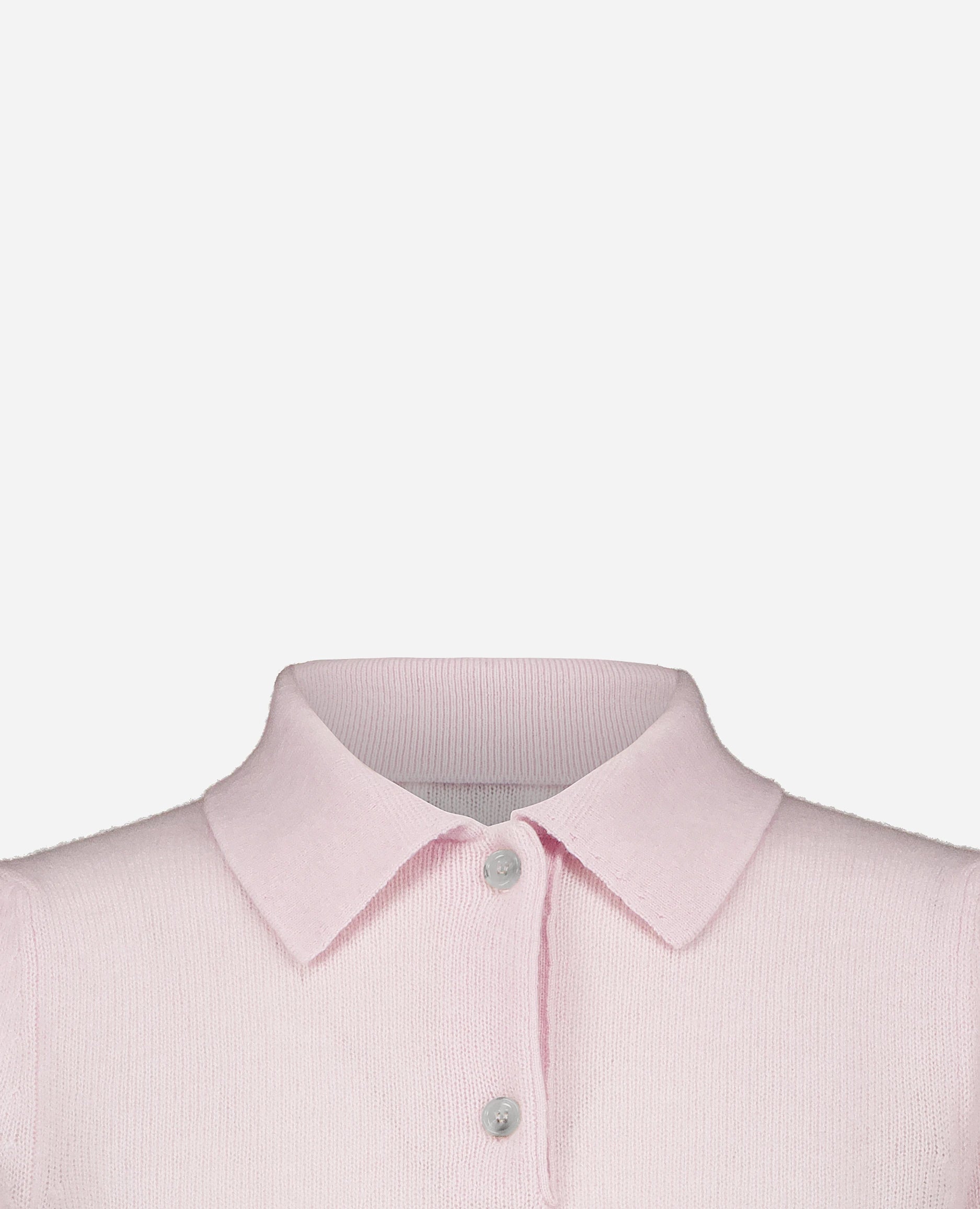 252-11133-60_40 - Allude - 1/4 Arm 100% Cashmere Cashmere Damen Feinstrick Gerade Passform NEW Polo Pullover Rose SAPG::252-11133 Spring/Summer 2025