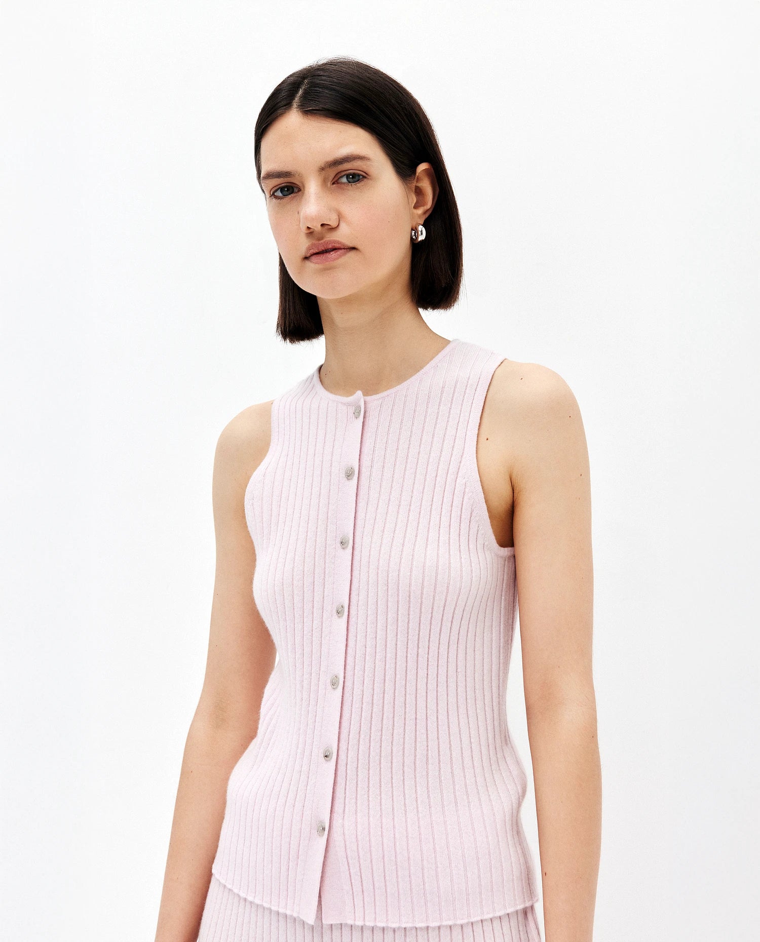 252-11144-60_1 - Allude - 100% Cashmere Cashmere Damen Enger Schnitt Feinstrick Rose SAPG::252-11144 Spring/Summer 2025 Weste