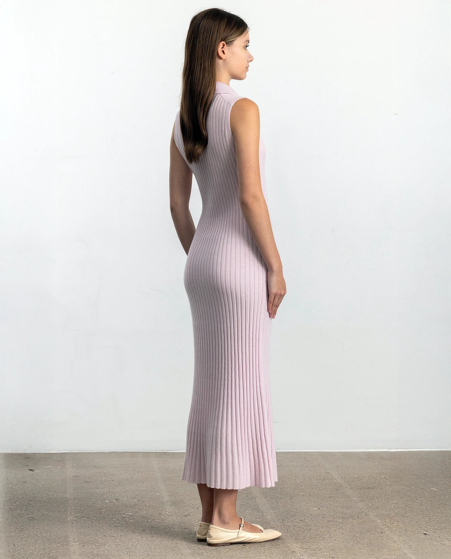 252-11145-60_21 - Allude - 100% Cashmere Cashmere Damen Enger Schnitt Feinstrick Kleid NEW Rose SAPG::252-11145 Spring/Summer 2025