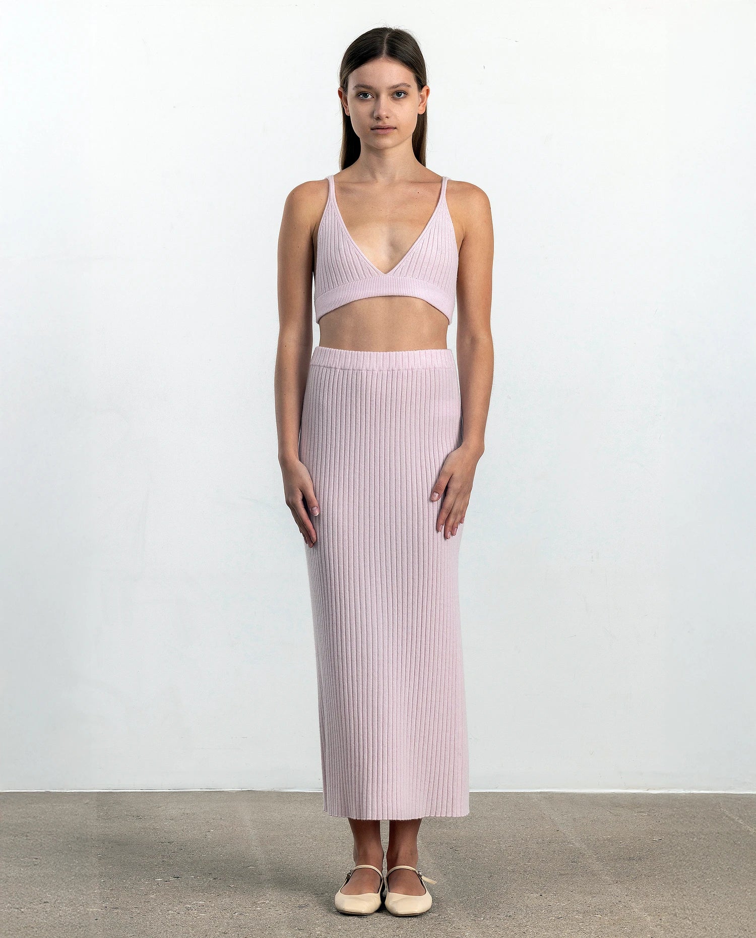 252-11146-60_2 - Allude - 100% Cashmere Cashmere Damen Feinstrick Gerade Passform Rock Rose SAPG::252-11146 Spring/Summer 2025