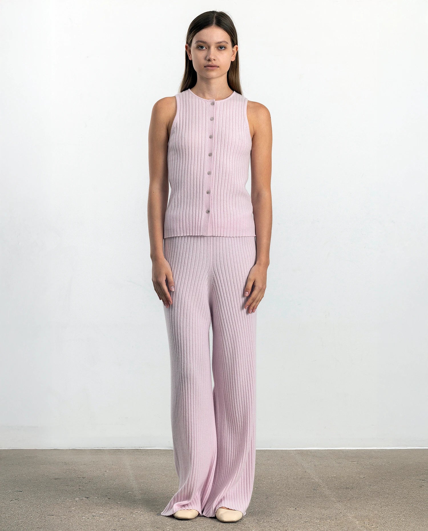 252-11148-60_20 - Allude - 100% Cashmere Cashmere Damen Feinstrick Hose Lockerer Schnitt Rose SAPG::252-11148 Spring/Summer 2025