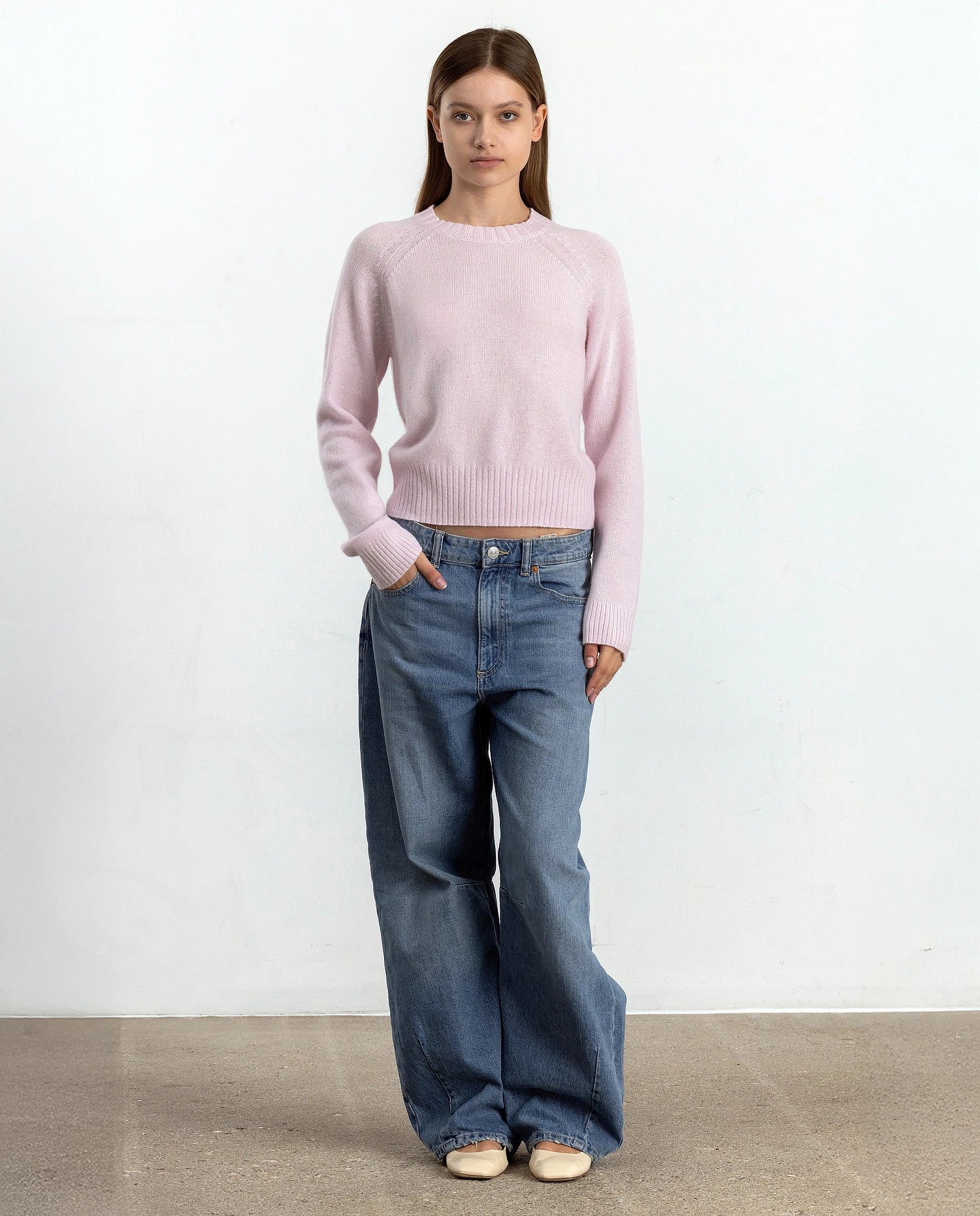 252-11150-60_2 - Allude - 100% Cashmere Cashmere Damen Gerade Passform Langarm mittelschwerer Strick NEW Pullover Rose Rundhals SAPG::252-11150 Spring/Summer 2025