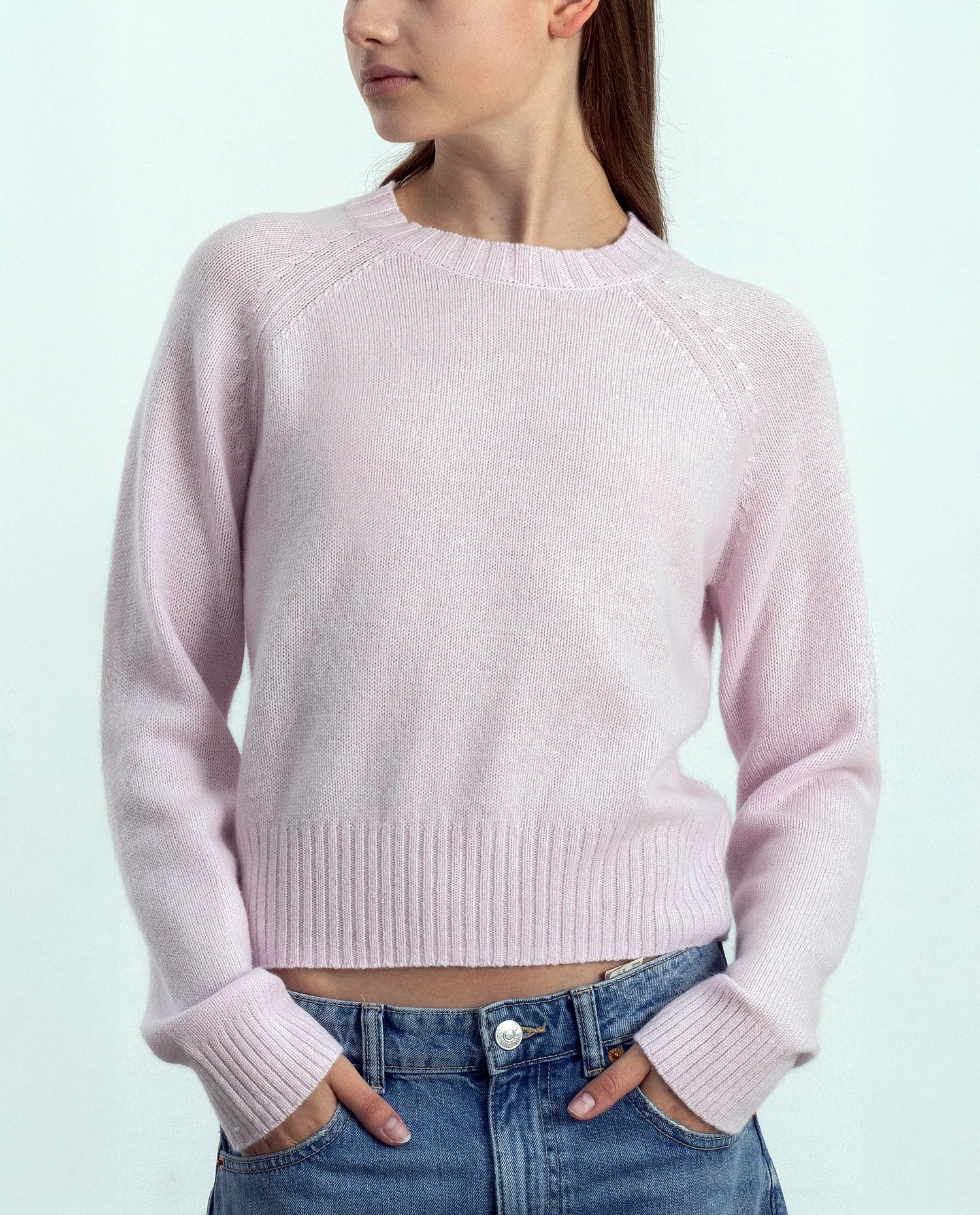 252-11150-60_20 - Allude - 100% Cashmere Cashmere Damen Gerade Passform Langarm mittelschwerer Strick NEW Pullover Rose Rundhals SAPG::252-11150 Spring/Summer 2025