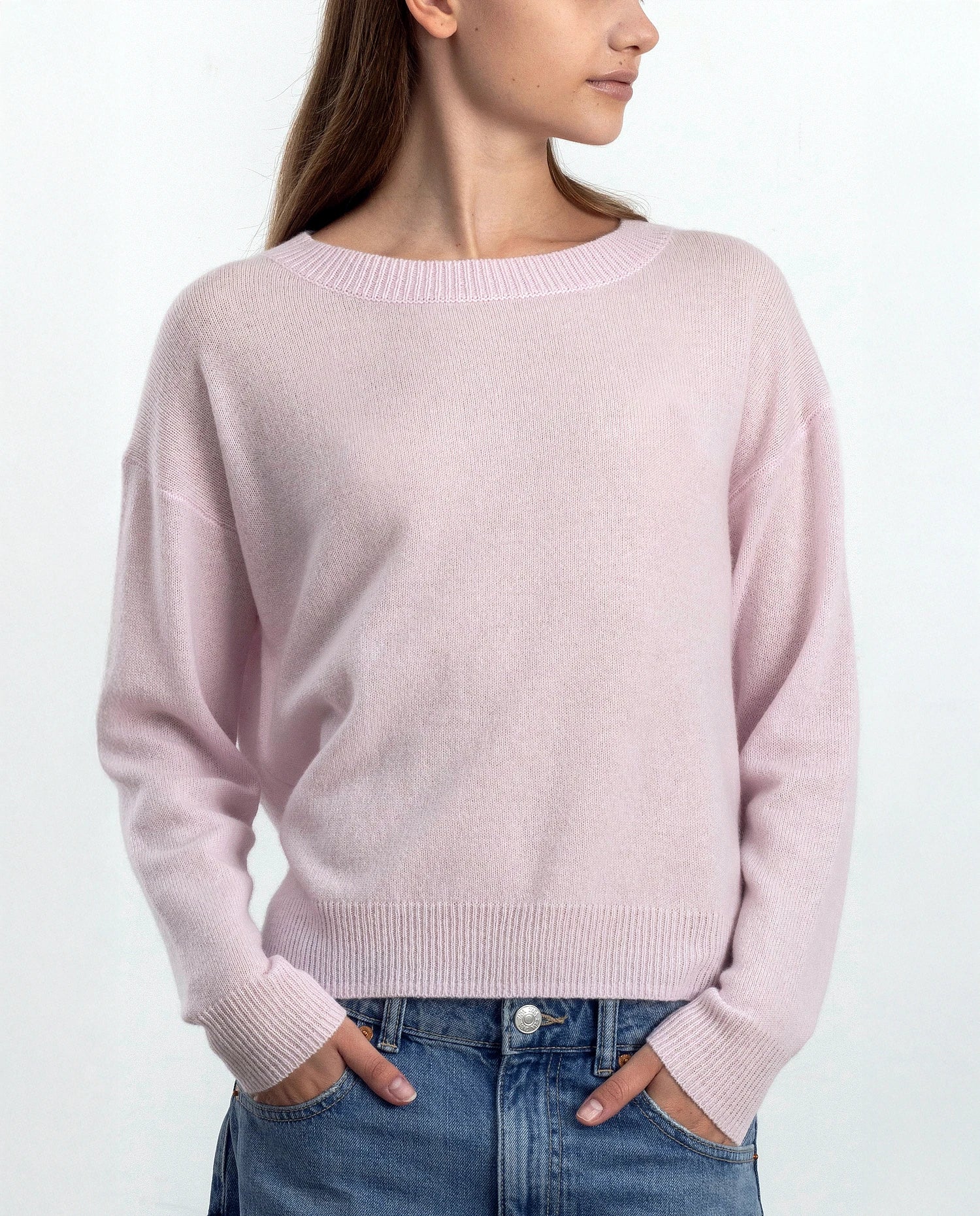 252-11172-60_20 - Allude - 100% Cashmere Bootshalsausschnitt Cashmere Damen Feinstrick Kastiger Schnitt Langarm Pullover Rose SAPG::252-11172 Spring/Summer 2025