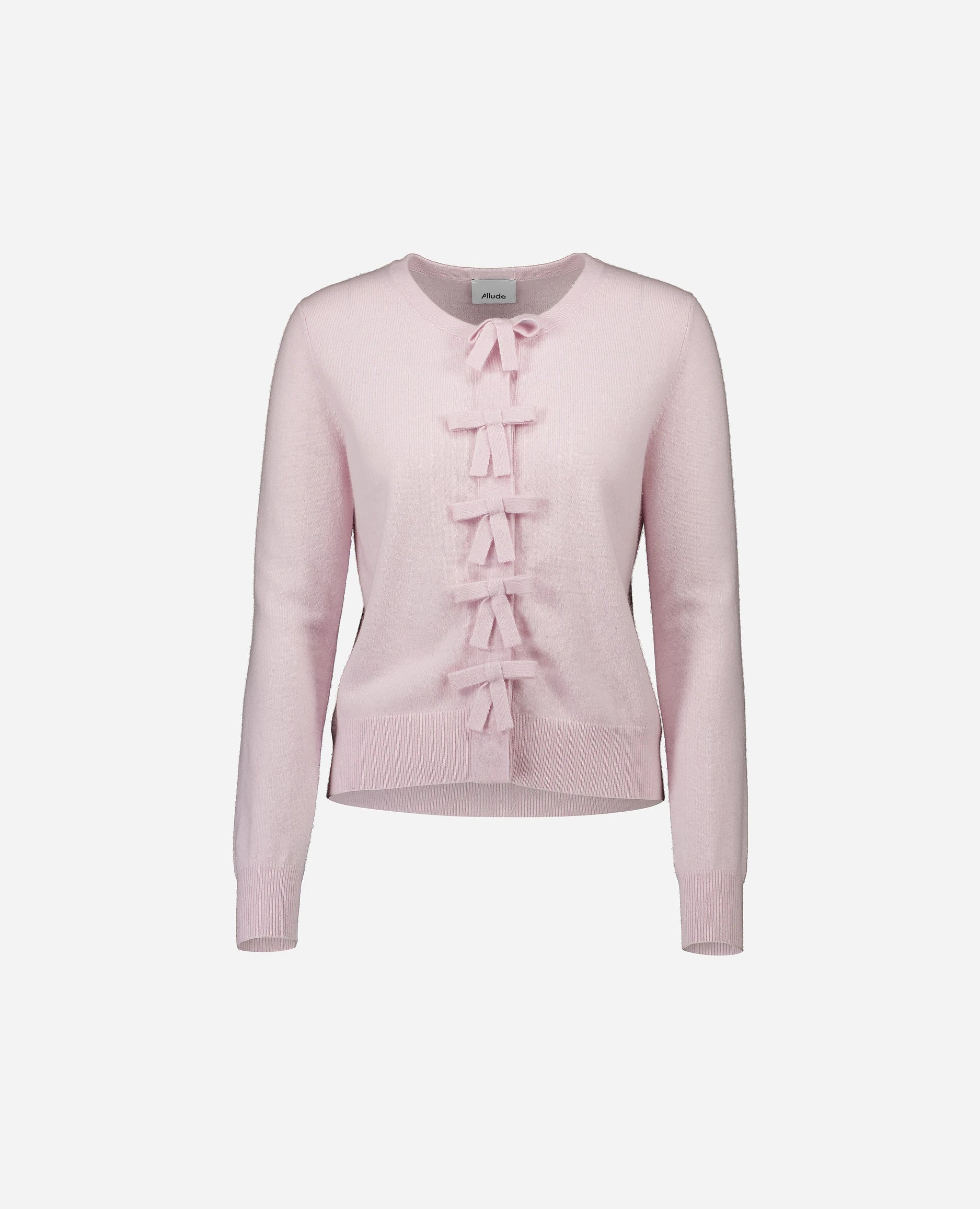 252-11180-60_3 - Allude - 100% Cashmere Cashmere Damen Feinstrick Gerade Passform Langarm Rose Rundhals SAPG::252-11180 Spring/Summer 2025 Strickjacke