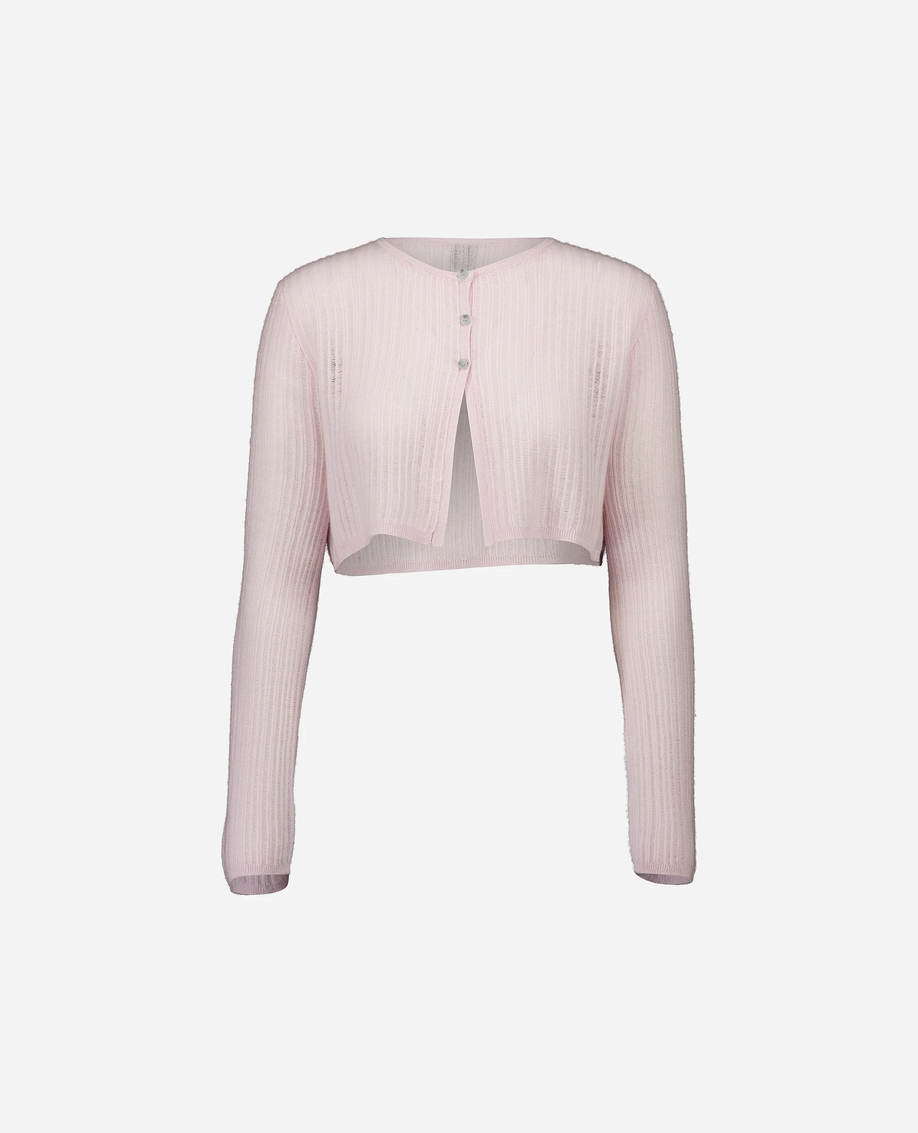 252-11200-60_3 - Allude - 100% Cashmere Cashmere Damen Feinstrick Gerade Passform Langarm Rose Rundhals SAPG::252-11200 Spring/Summer 2025 Strickjacke