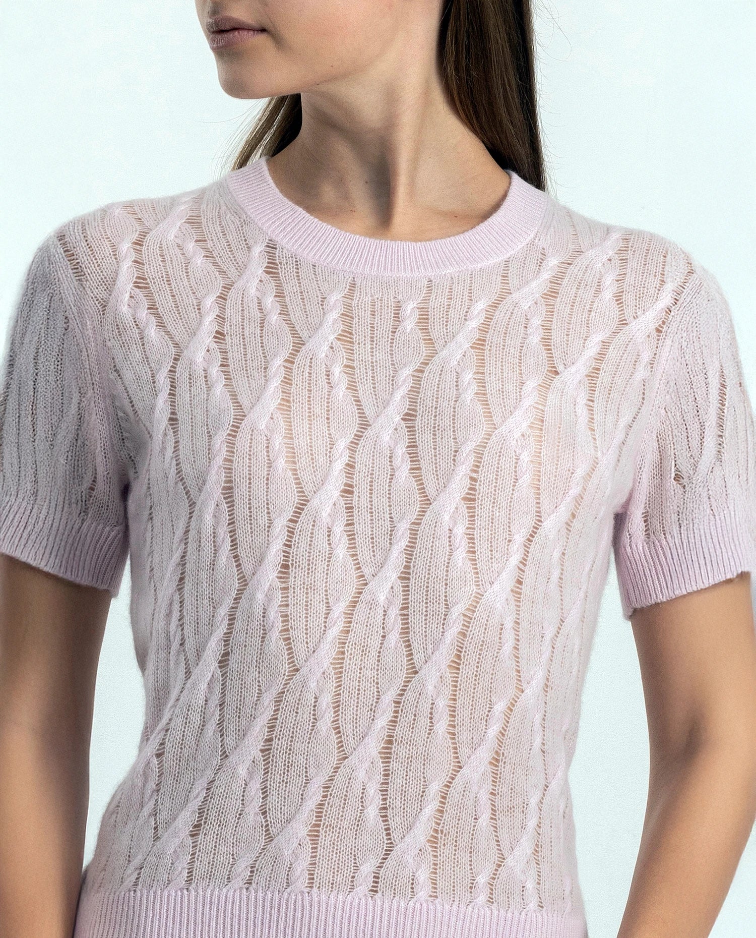 252-11204-60_20 - Allude - 1/4 Arm 100% Cashmere Cashmere Damen Feinstrick Gerade Passform NEW Pullover Rose Rundhals SAPG::252-11204 Spring/Summer 2025