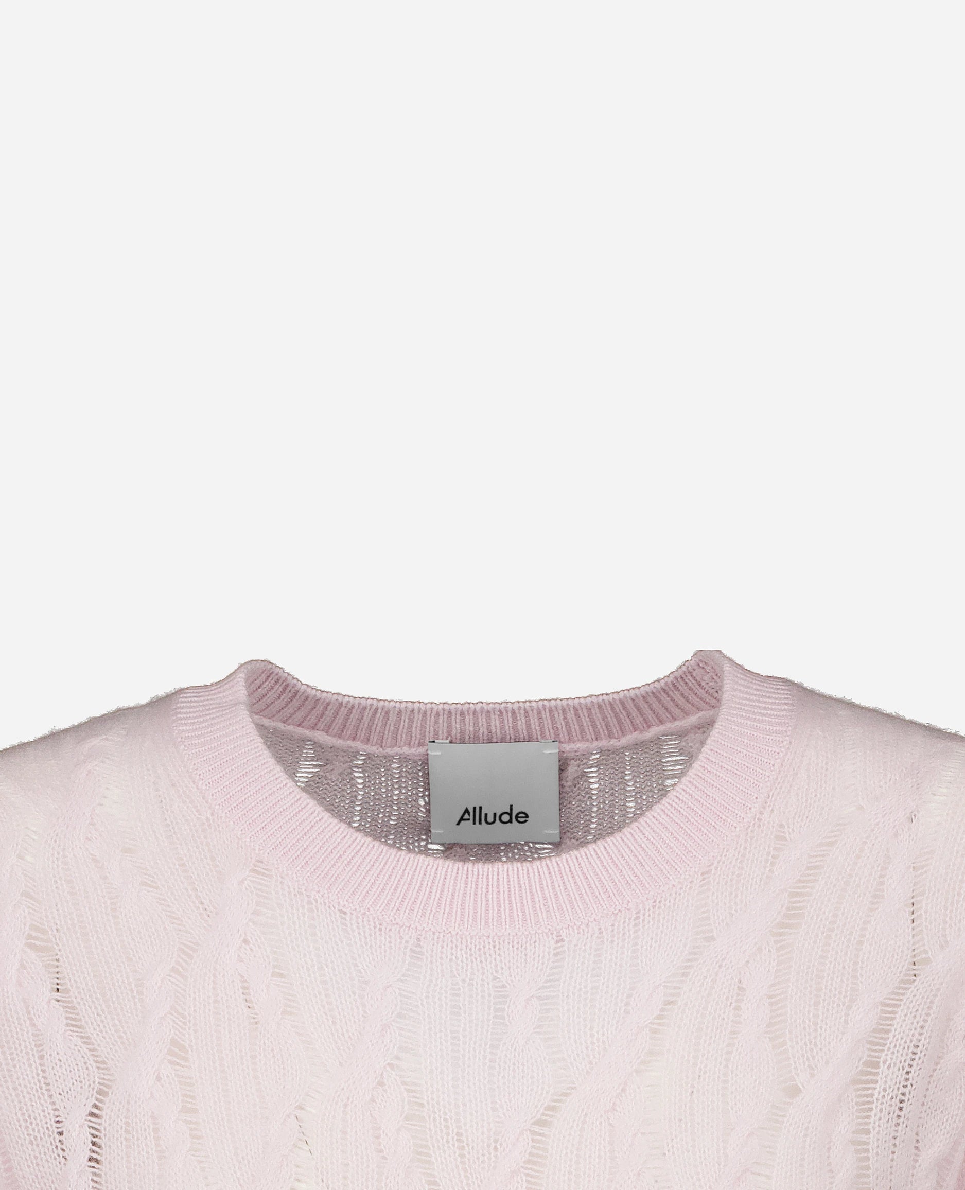 252-11204-60_40 - Allude - 1/4 Arm 100% Cashmere Cashmere Damen Feinstrick Gerade Passform NEW Pullover Rose Rundhals SAPG::252-11204 Spring/Summer 2025