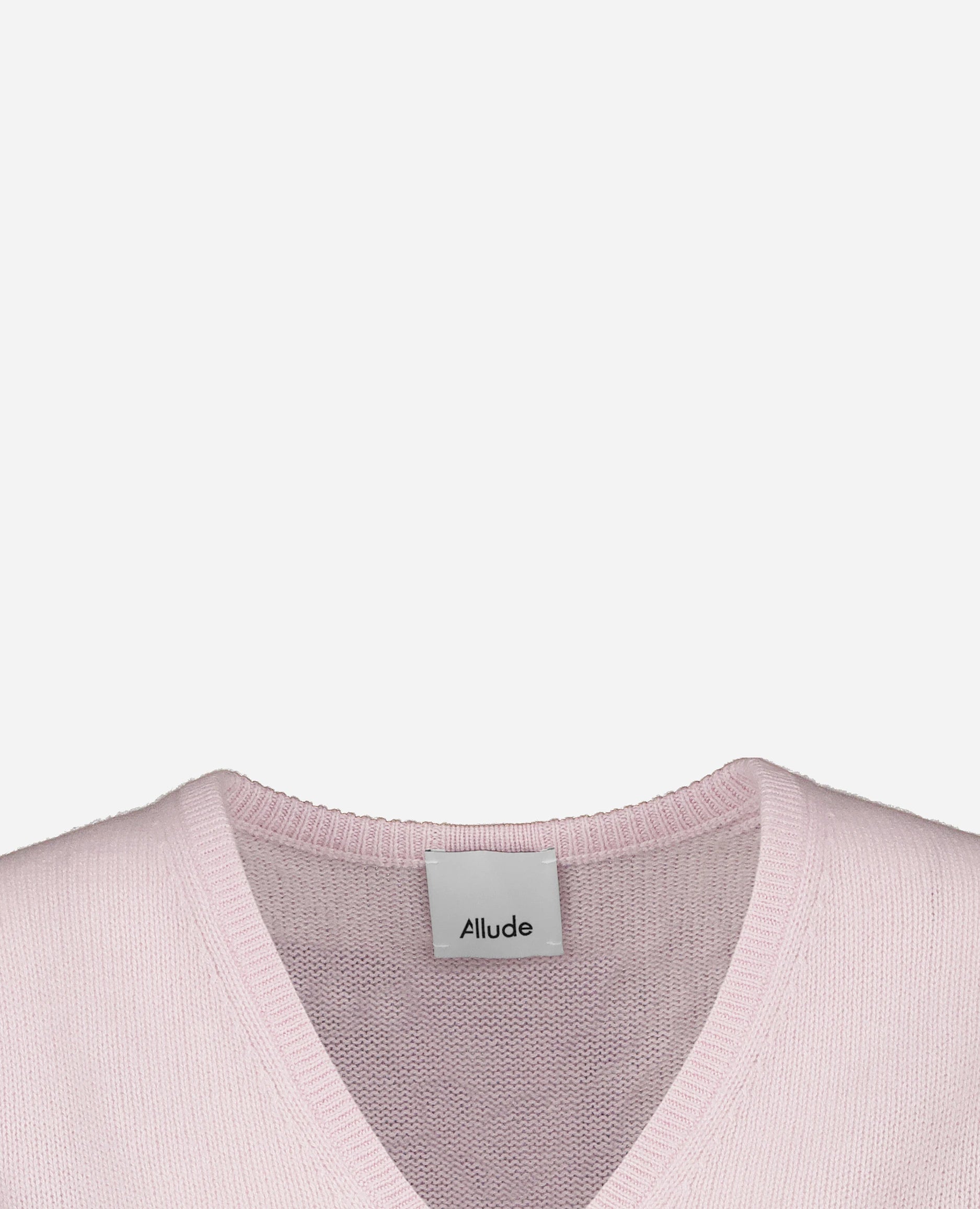 252-11211-60_40 - Allude - 100% Cashmere Cashmere Damen Gerade Passform Halbarm mittelschwerer Strick NEW Pullover Rose SAPG::252-11211 Spring/Summer 2025 V-Ausschnitt