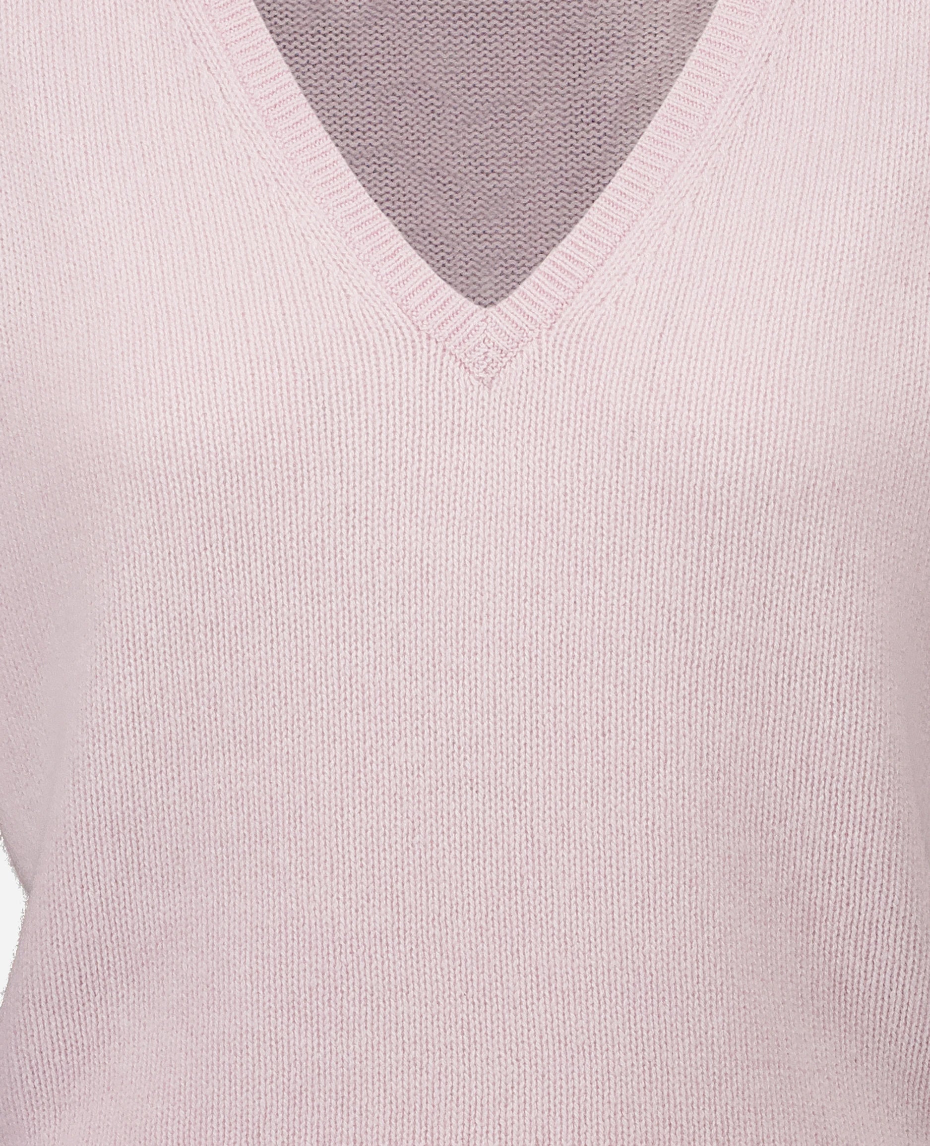 252-11211-60_41 - Allude - 100% Cashmere Cashmere Damen Gerade Passform Halbarm mittelschwerer Strick NEW Pullover Rose SAPG::252-11211 Spring/Summer 2025 V-Ausschnitt