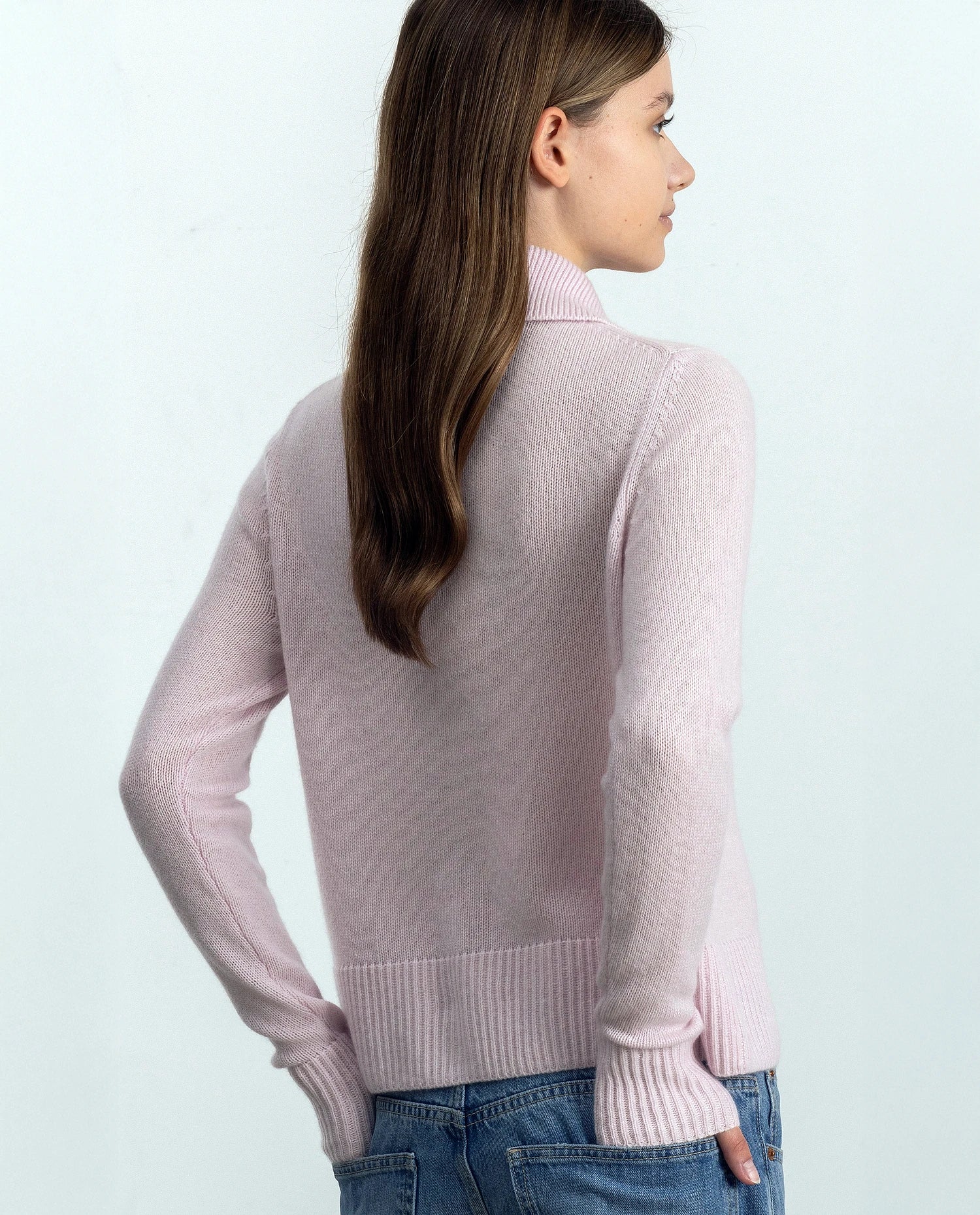 252-11230-60_21 - Allude - 100% Cashmere Cashmere Damen Langarm Lockerer Schnitt mittelschwerer Strick Rose SAPG::252-11230 Spring/Summer 2025 Strickjacke