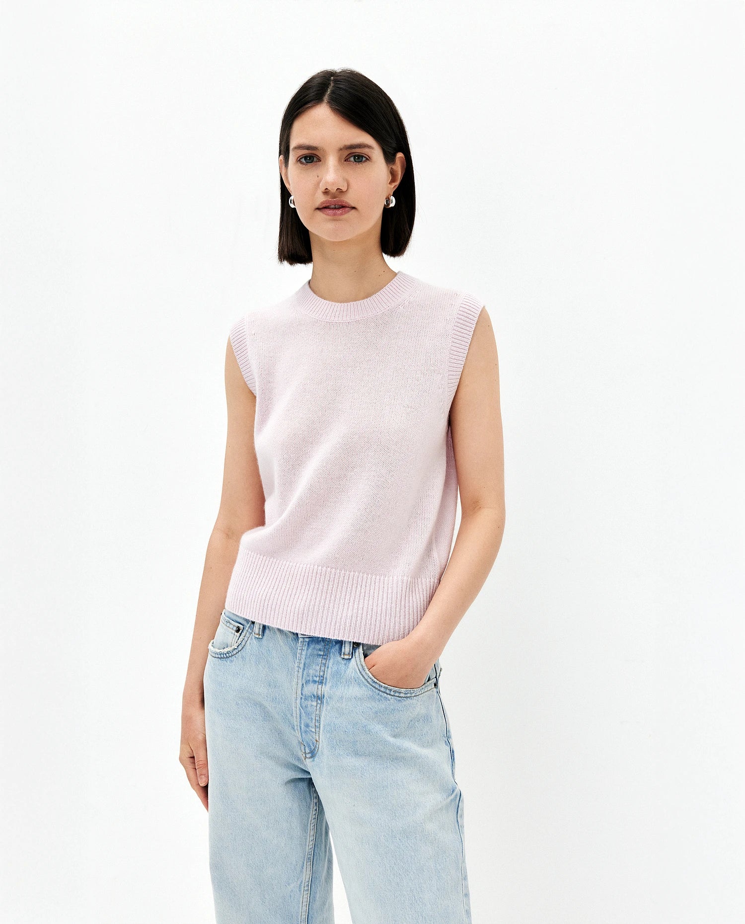 252-11234-60_1 - Allude - 100% Cashmere Cashmere Damen Gerade Passform mittelschwerer Strick Pullover Rose Rundhals SAPG::252-11234 Spring/Summer 2025