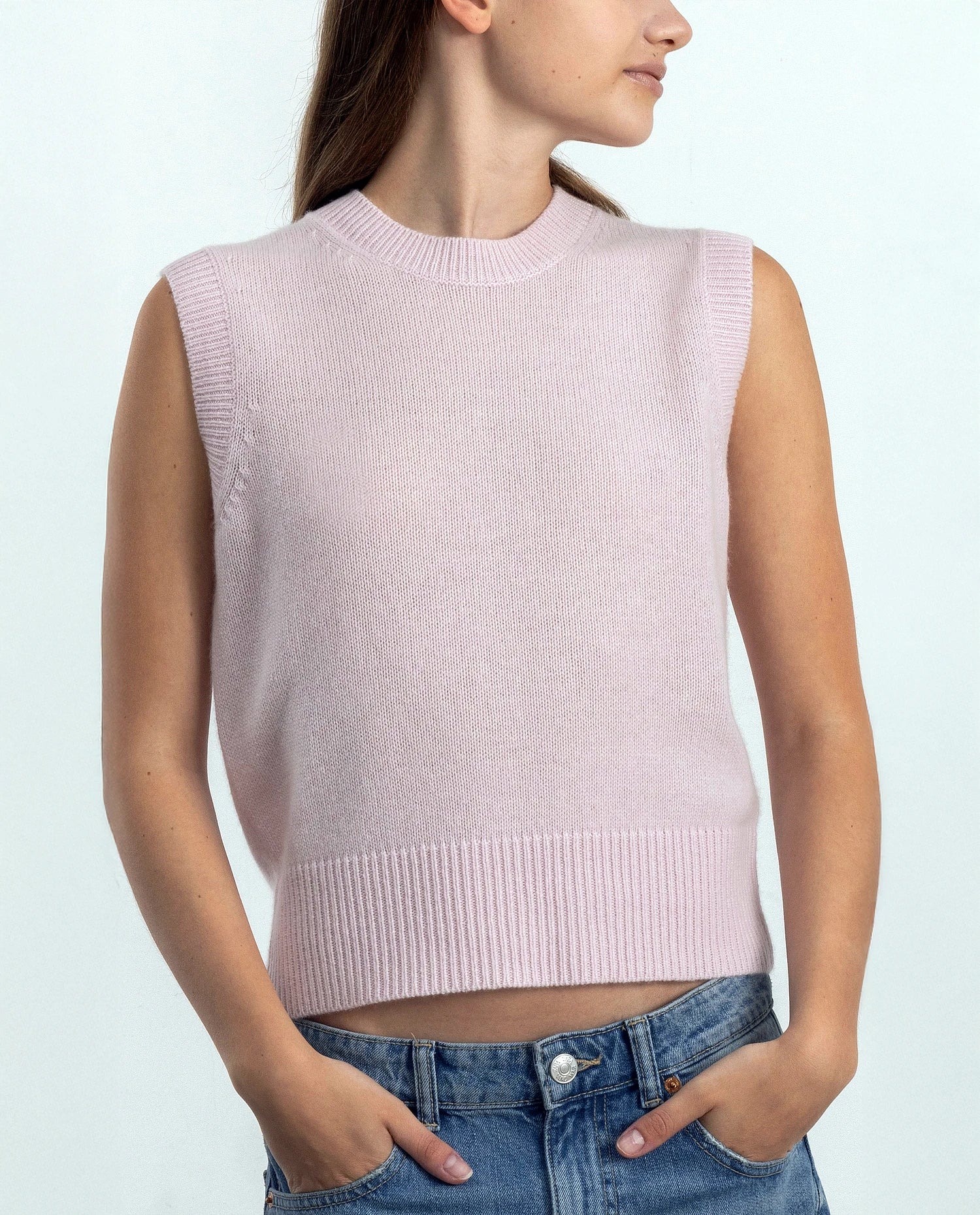 252-11234-60_20 - Allude - 100% Cashmere Cashmere Damen Gerade Passform mittelschwerer Strick Pullover Rose Rundhals SAPG::252-11234 Spring/Summer 2025