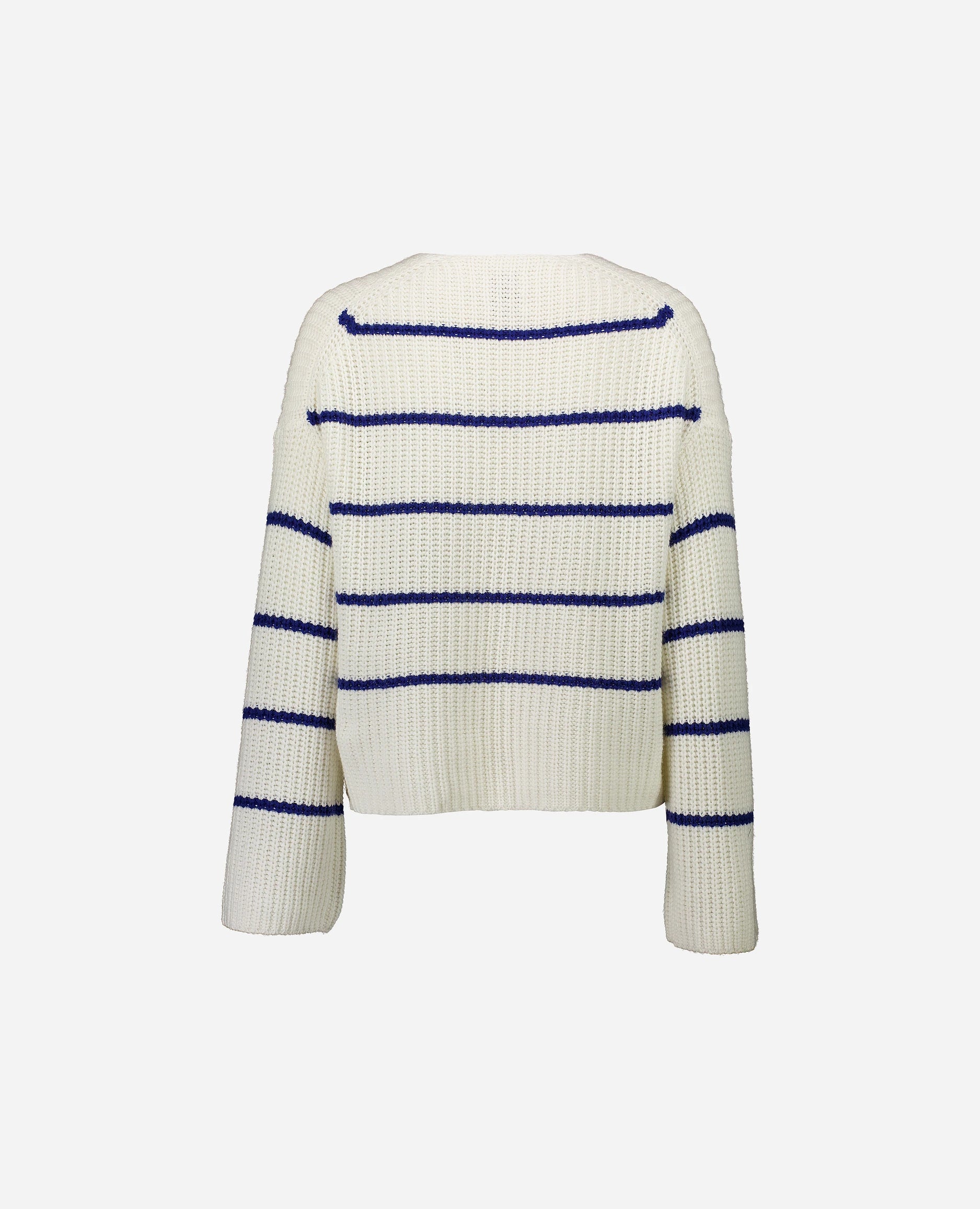 252-15042-4015_4 - Allude - 30% Cashmere 70% Baumwolle Active Allude x Eisbach Baumwoll-Mischung Damen Grobstrick Langarm Lockerer Schnitt NEW Pullover SAPG::252-15042 Spring/Summer 2025 V-Ausschnitt Weiß