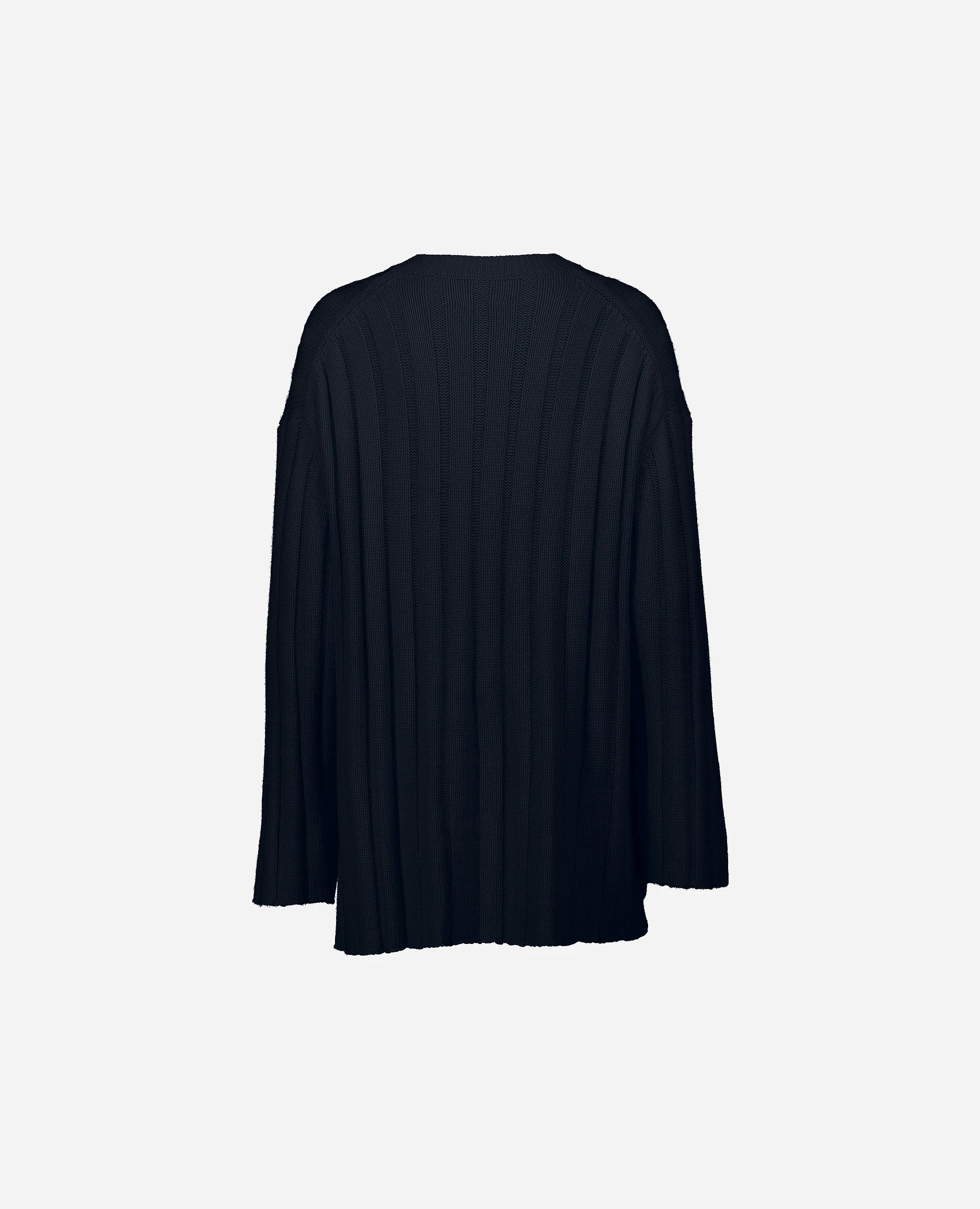 252-15053-14_4 - Allude - 30% Cashmere 70% Baumwolle Active Baumwoll-Mischung Damen Grobstrick Langarm Lockerer Schnitt Navy NEW SAPG::252-15053 Spring/Summer 2025 Tunika