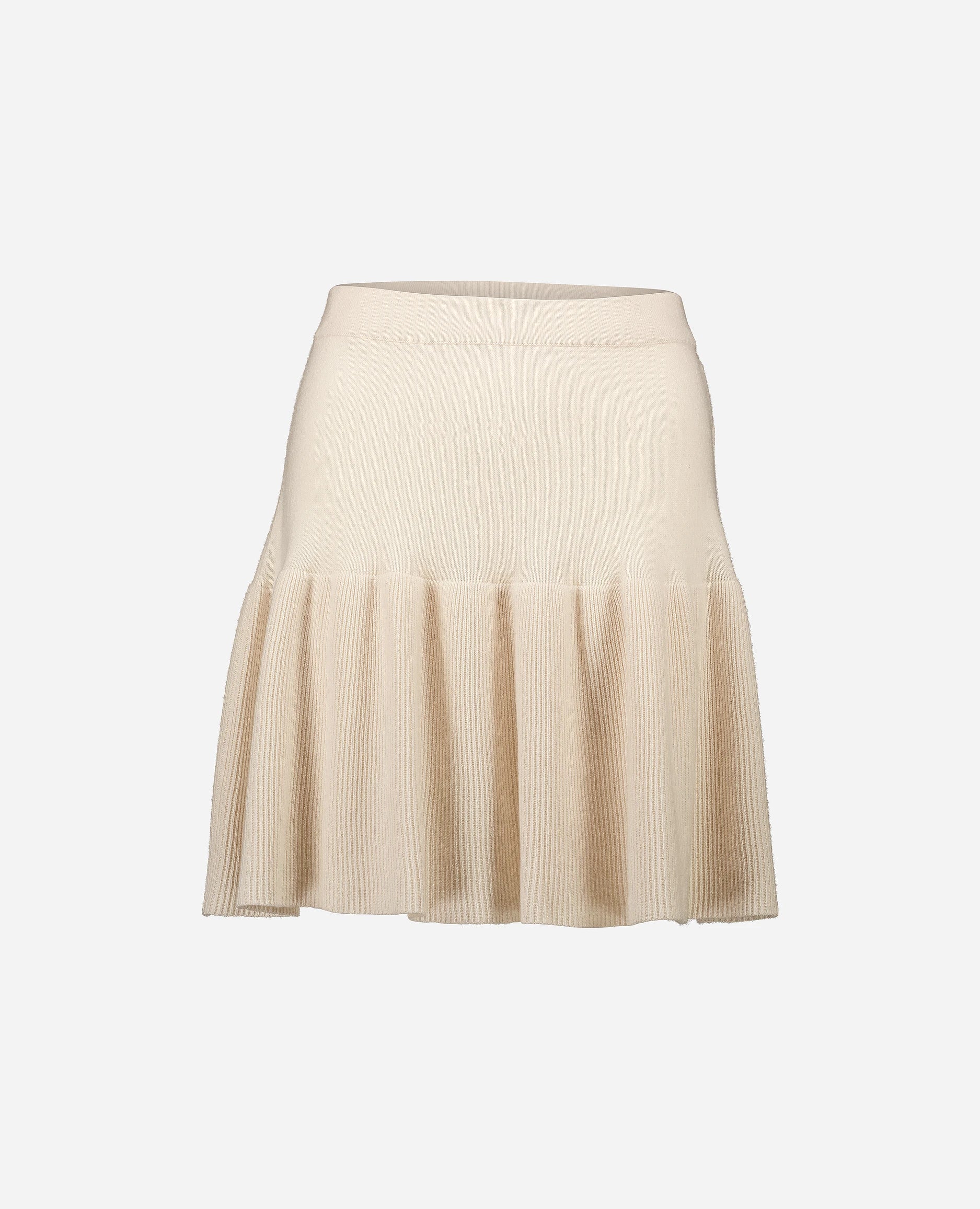 252-15064-41_3 - Allude - 30% Cashmere 70% Baumwolle A-Form Active Allude x Eisbach Baumwoll-Mischung Creme Damen Feinstrick NEW Rock SAPG::252-15064 Spring/Summer 2025