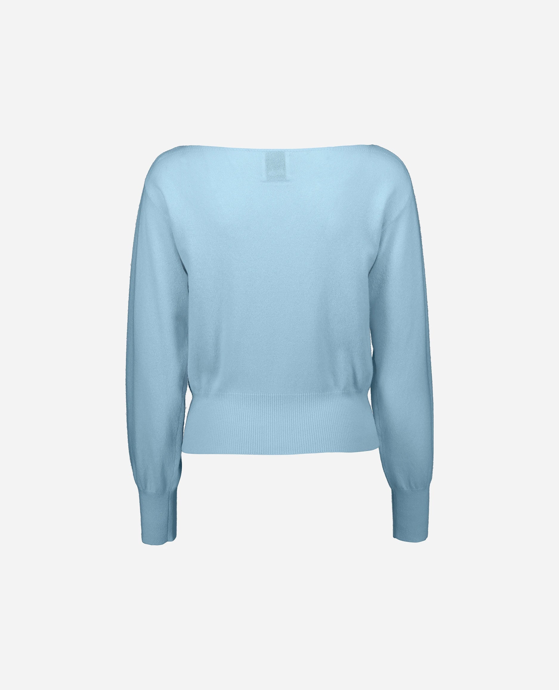 252-17003-11_4 - Allude - 30% Cashmere 70% Wolle Blau Bootshalsausschnitt Damen Feinstrick Gerade Passform Langarm Pullover SAPG::252-17003 Spring/Summer 2025 Woll-Mischung