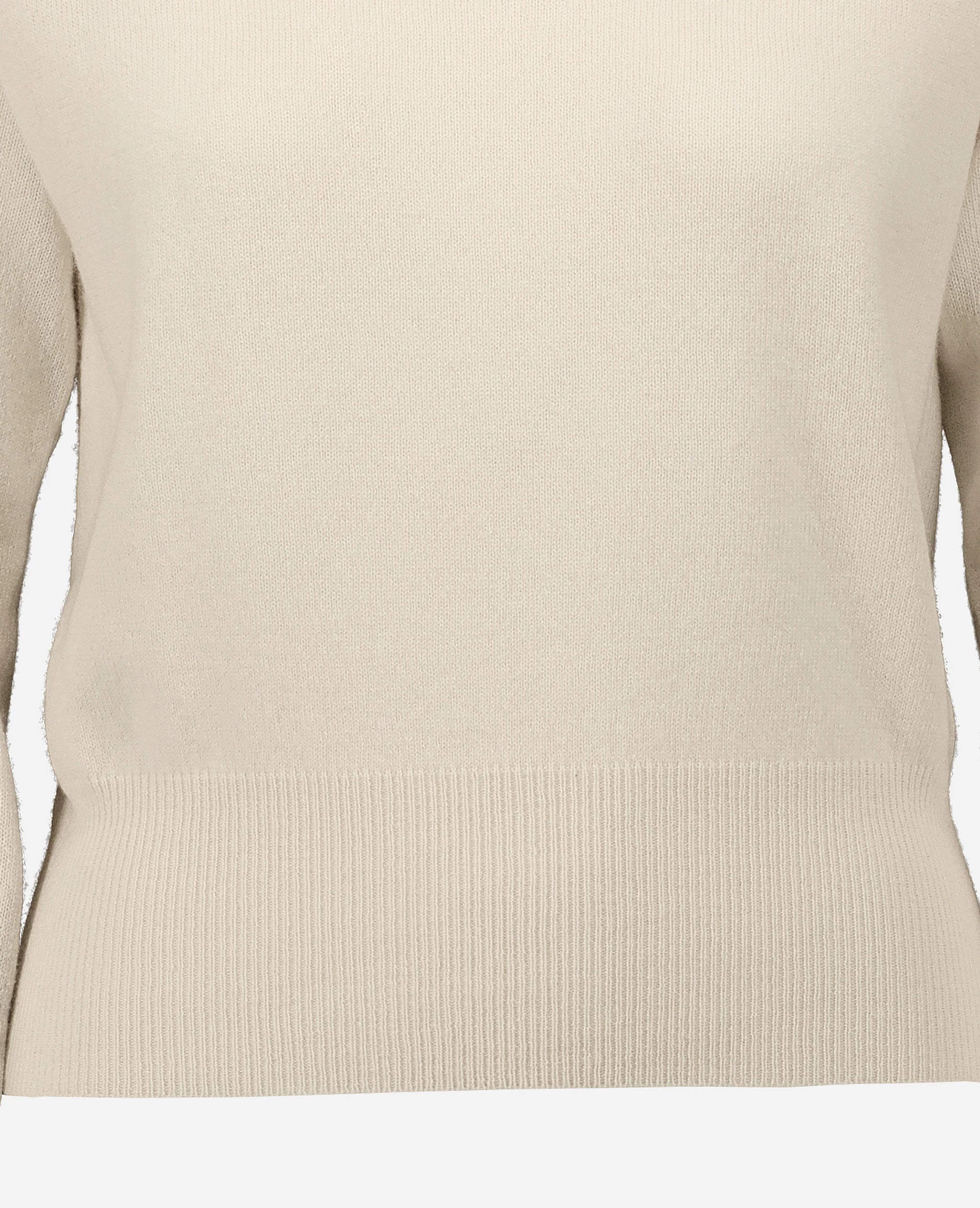 252-17003-41_41 - Allude - 30% Cashmere 70% Wolle Bootshalsausschnitt Creme Damen Feinstrick Gerade Passform Langarm Pullover SAPG::252-17003 Spring/Summer 2025 Woll-Mischung