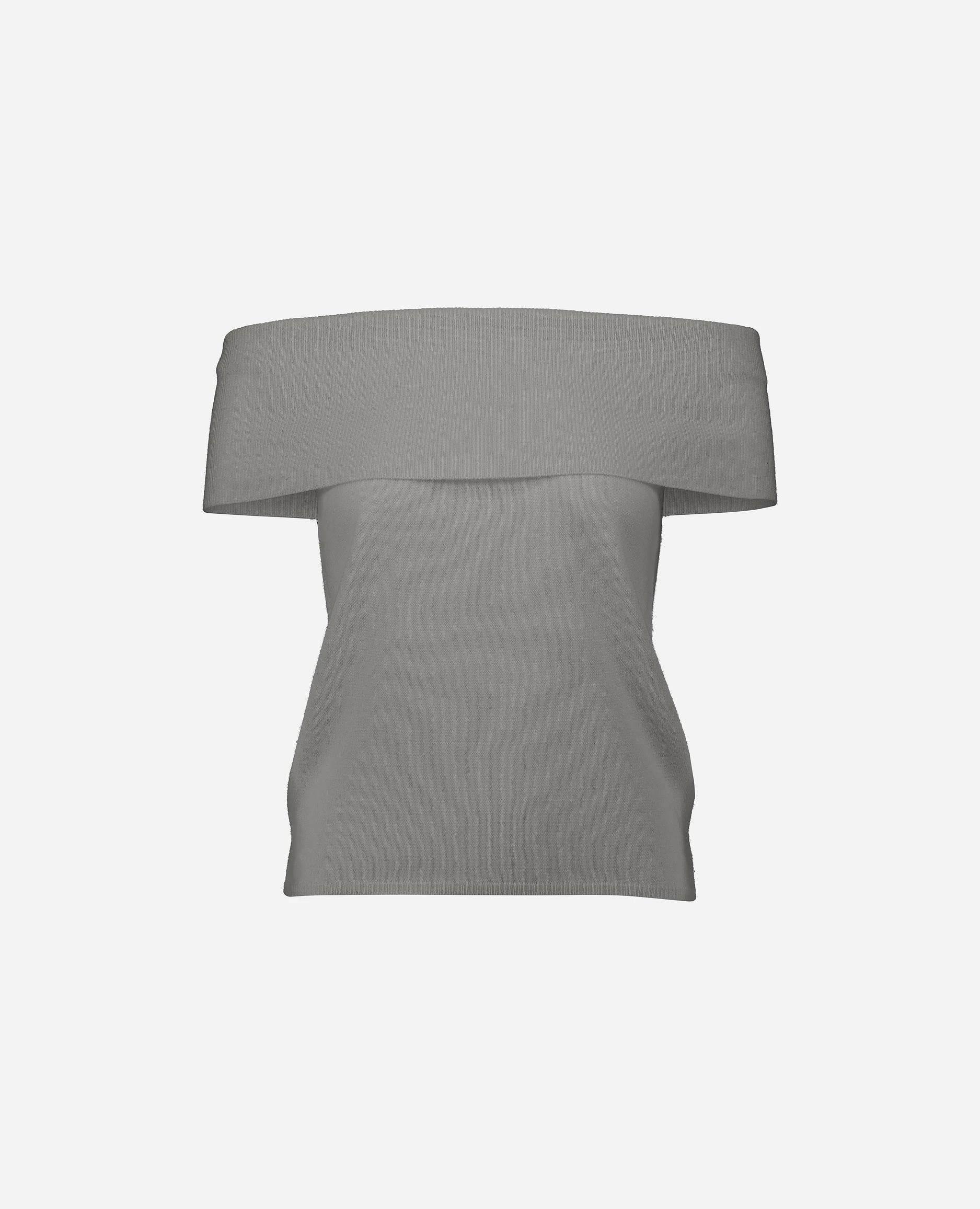 252-17012-82_3 - Allude - 1/4 Arm 30% Cashmere 70% Wolle Damen Feinstrick Gerade Passform Grau NEW SAPG::252-17012 Spring/Summer 2025 Top Woll-Mischung