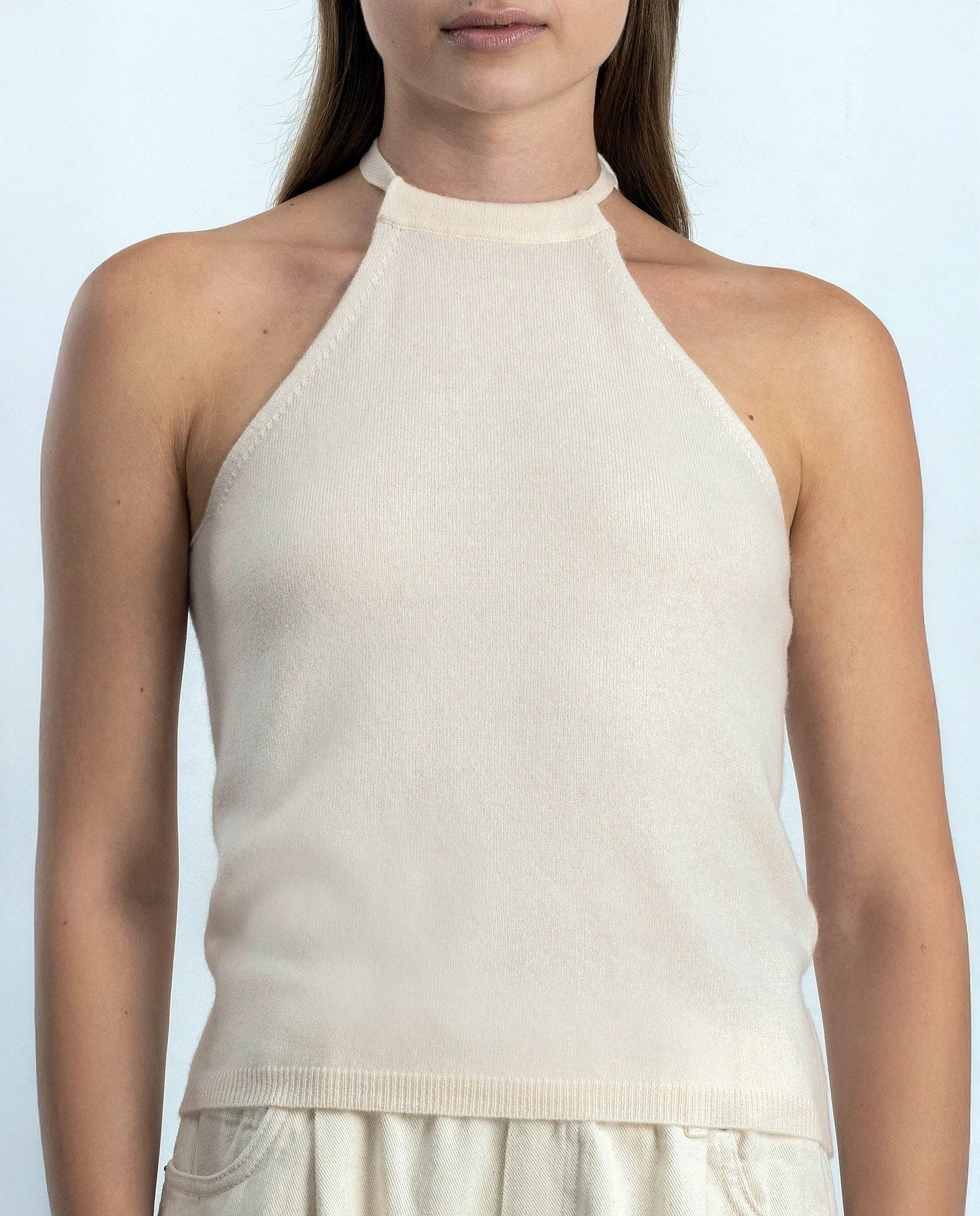 252-17013-41_20 - Allude - 30% Cashmere 70% Wolle Creme Damen Feinstrick Gerade Passform SAPG::252-17013 Spring/Summer 2025 Top Woll-Mischung