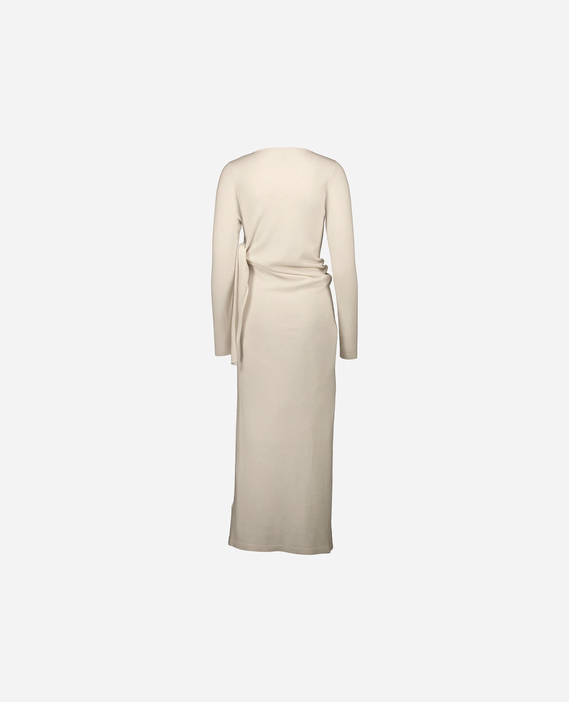 252-17014-41_4 - Allude - 30% Cashmere 70% Wolle Creme Damen Feinstrick Gerade Passform Kleid Langarm NEW Rundhals SAPG::252-17014 Spring/Summer 2025 Woll-Mischung