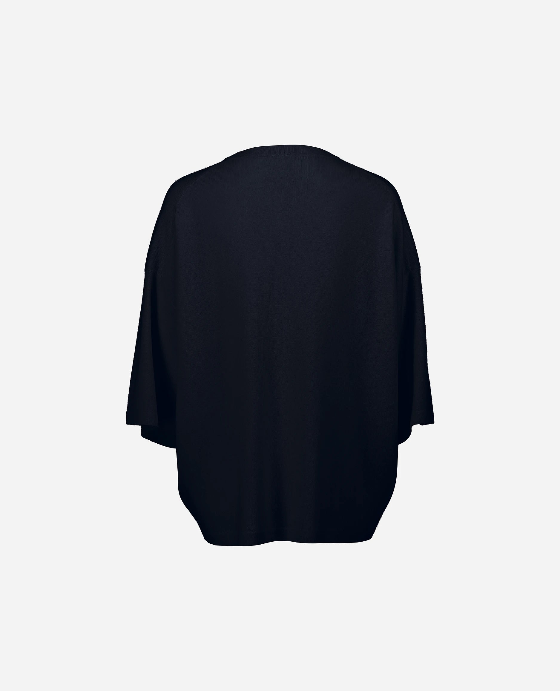 252-17051-14_4 - Allude - 30% Cashmere 70% Wolle Damen Feinstrick Halbarm Lockerer Schnitt Navy Pullover Rundhals SAPG::252-17051 Spring/Summer 2025 Woll-Mischung