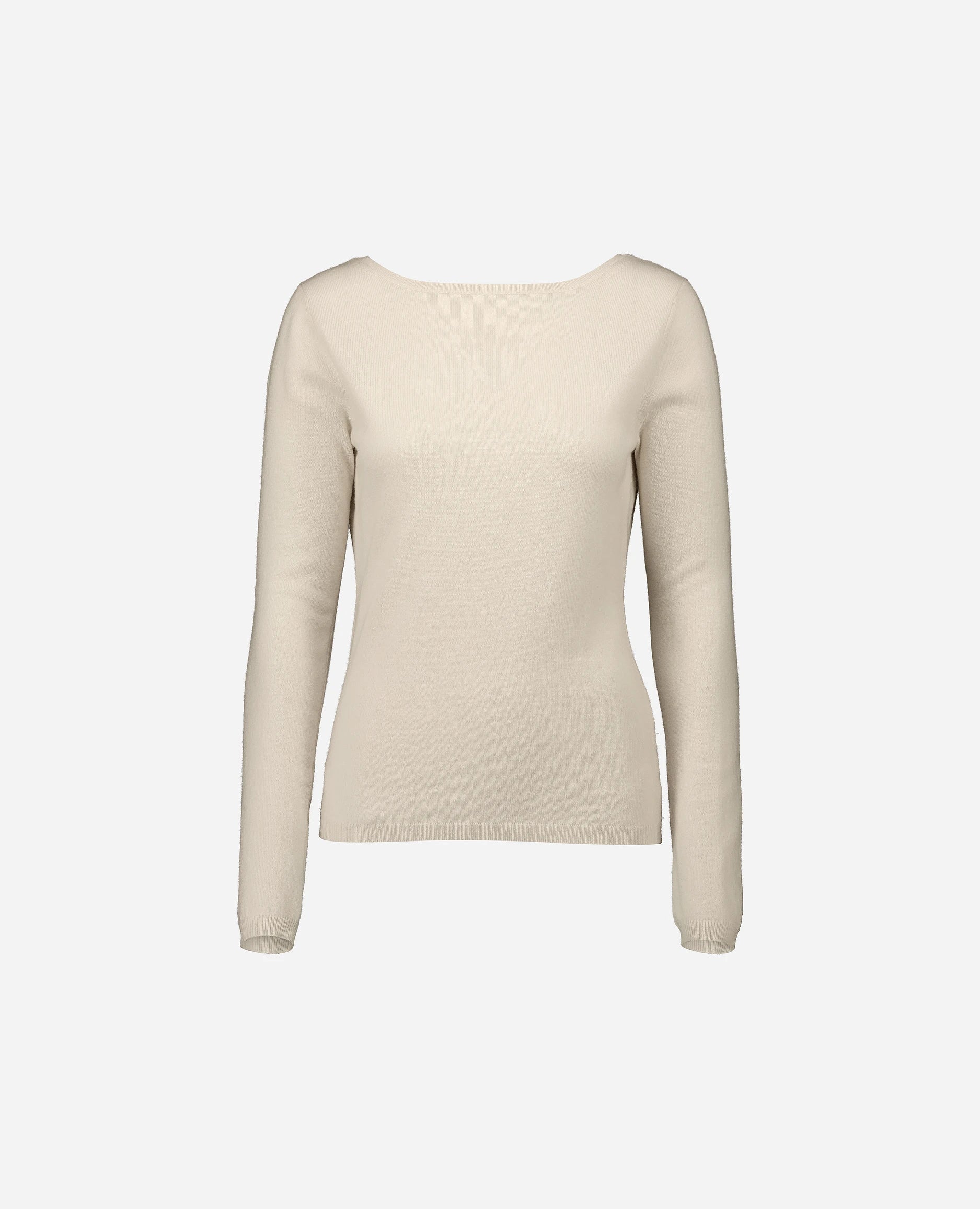 252-17074-41_3 - Allude - 30% Cashmere 70% Wolle Creme Damen Feinstrick Gerade Passform Langarm Pullover Rundhals SAPG::252-17074 Spring/Summer 2025 Woll-Mischung