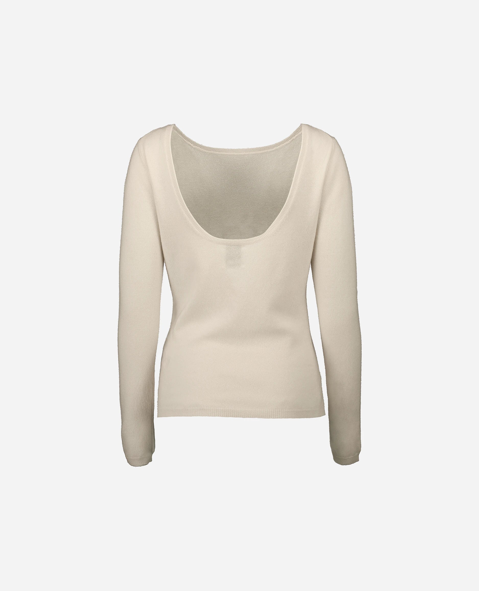 252-17074-41_4 - Allude - 30% Cashmere 70% Wolle Creme Damen Feinstrick Gerade Passform Langarm Pullover Rundhals SAPG::252-17074 Spring/Summer 2025 Woll-Mischung