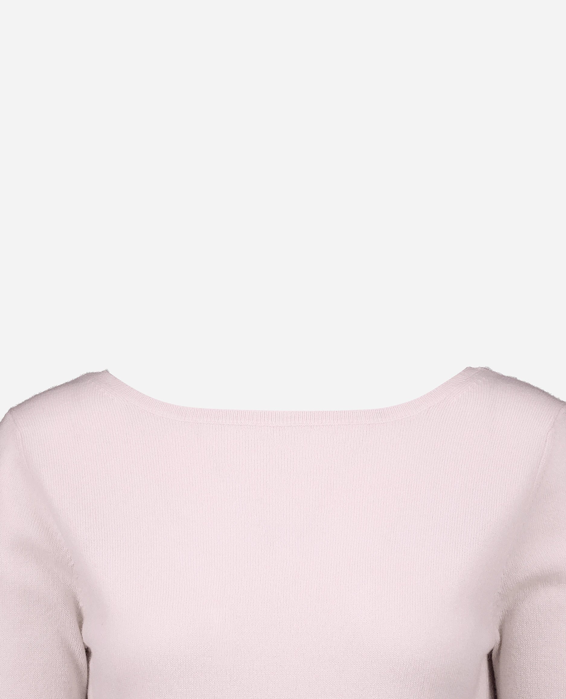 252-17074-60_40 - Allude - 30% Cashmere 70% Wolle Damen Feinstrick Gerade Passform Langarm Pullover Rose Rundhals SAPG::252-17074 Spring/Summer 2025 Woll-Mischung