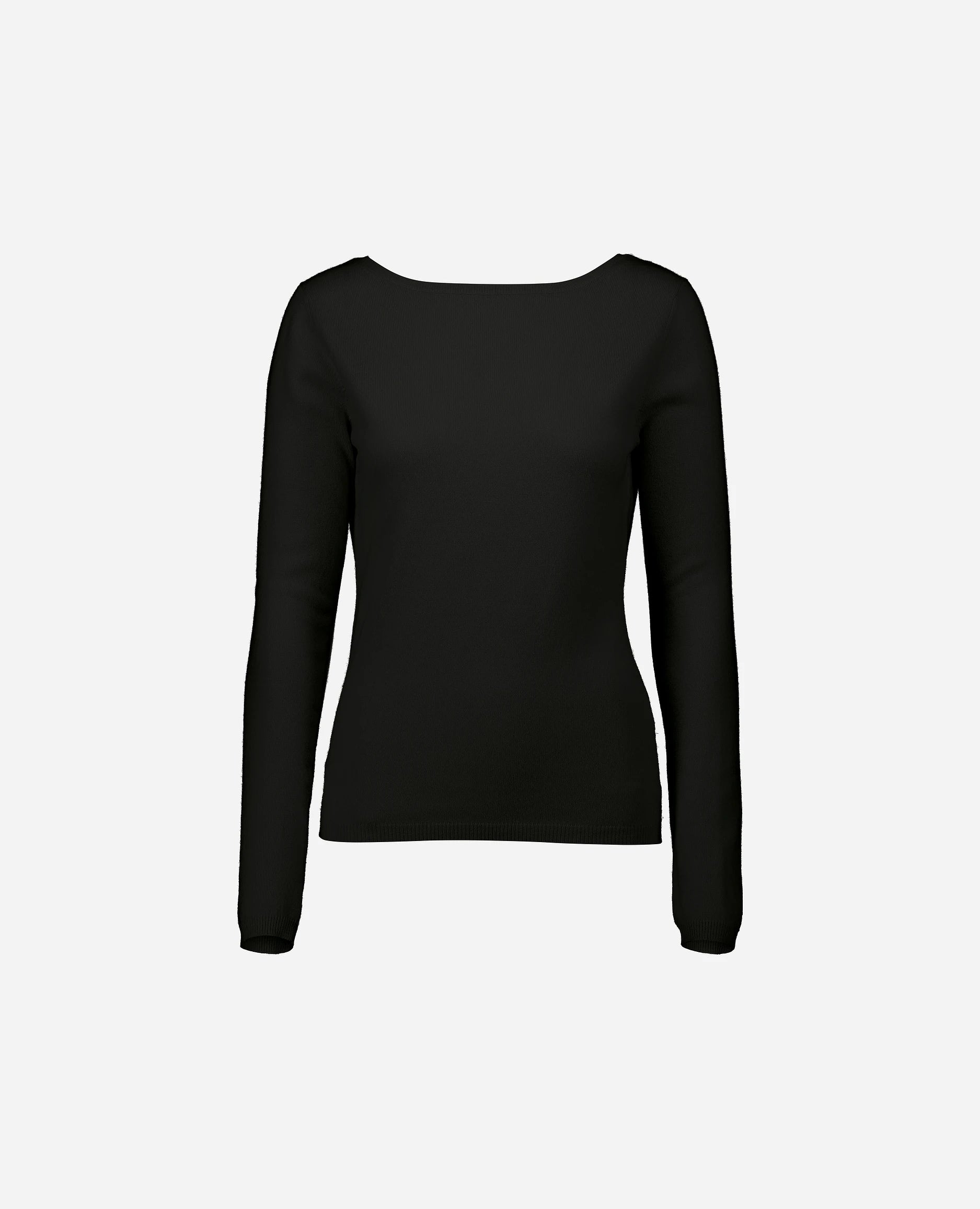 252-17074-90_3 - Allude - 30% Cashmere 70% Wolle Damen Feinstrick Gerade Passform Langarm Pullover Rundhals SAPG::252-17074 Schwarz Spring/Summer 2025 Woll-Mischung