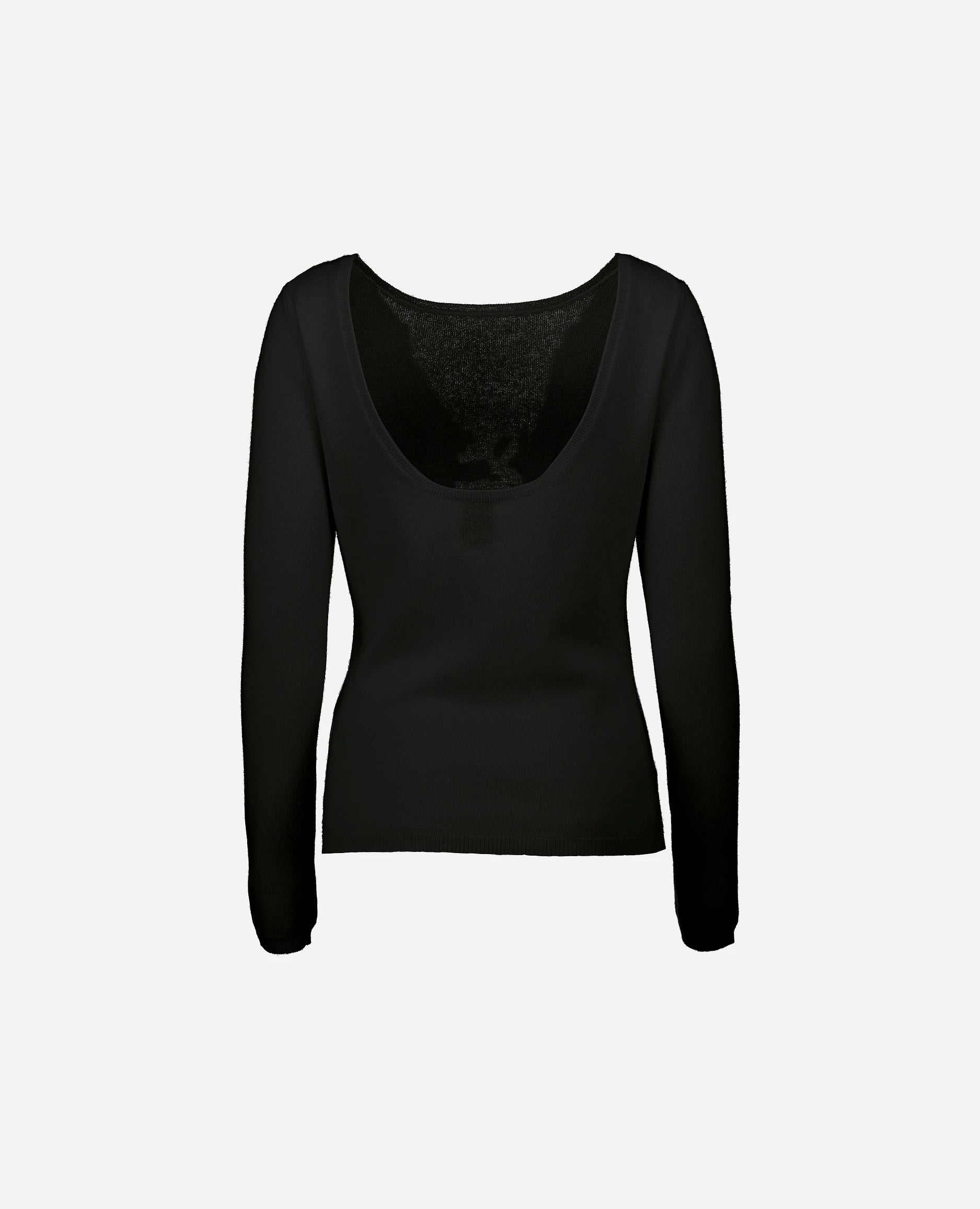 252-17074-90_4 - Allude - 30% Cashmere 70% Wolle Damen Feinstrick Gerade Passform Langarm Pullover Rundhals SAPG::252-17074 Schwarz Spring/Summer 2025 Woll-Mischung