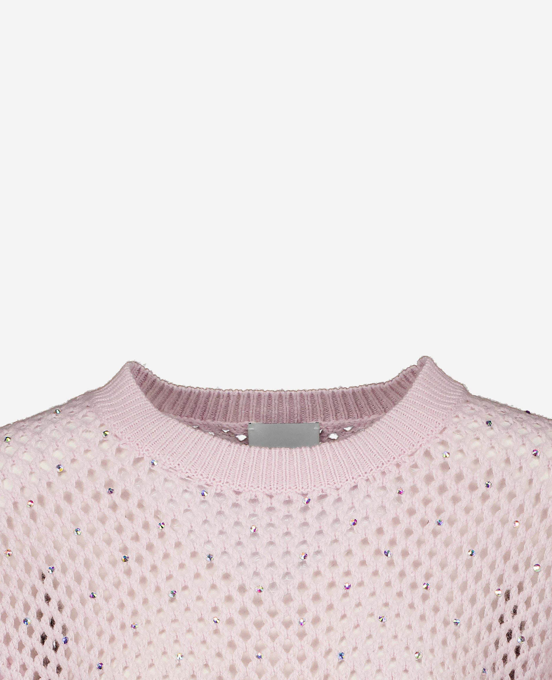 252-17691-60_40 - Allude - 30% Cashmere 70% Wolle Damen Grobstrick Halbarm Kastiger Schnitt Pullover Rose Rundhals SAPG::252-17691 Spring/Summer 2025 Woll-Mischung