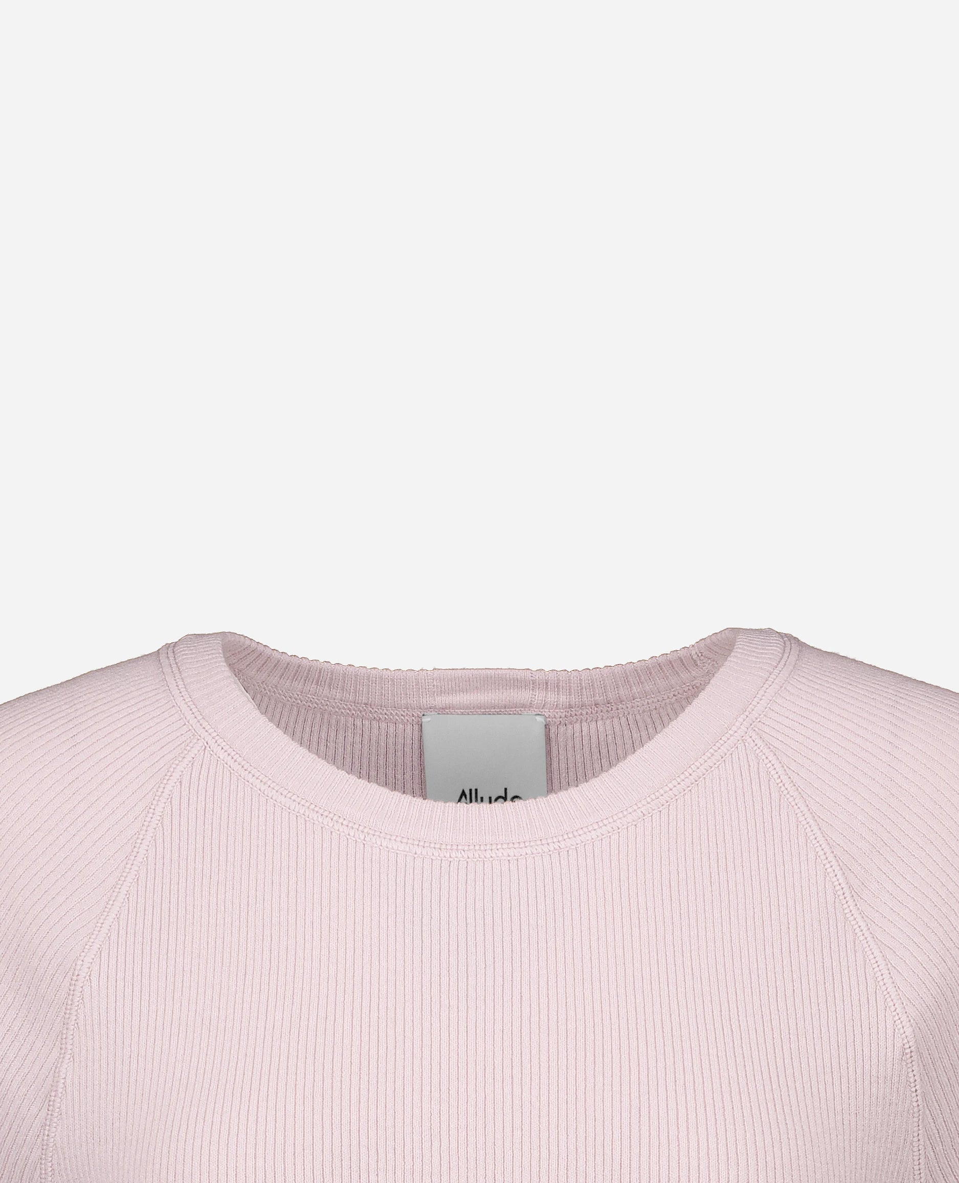 252-62004-60_40 - Allude - 1/8 Arm 10% Cashmere 20% Seide 70% Baumwolle Active Allude x Eisbach Baumwoll-Mischung Damen Enger Schnitt Feinstrick NEW Pullover Rose Rundhals SAPG::252-62004 Spring/Summer 2025