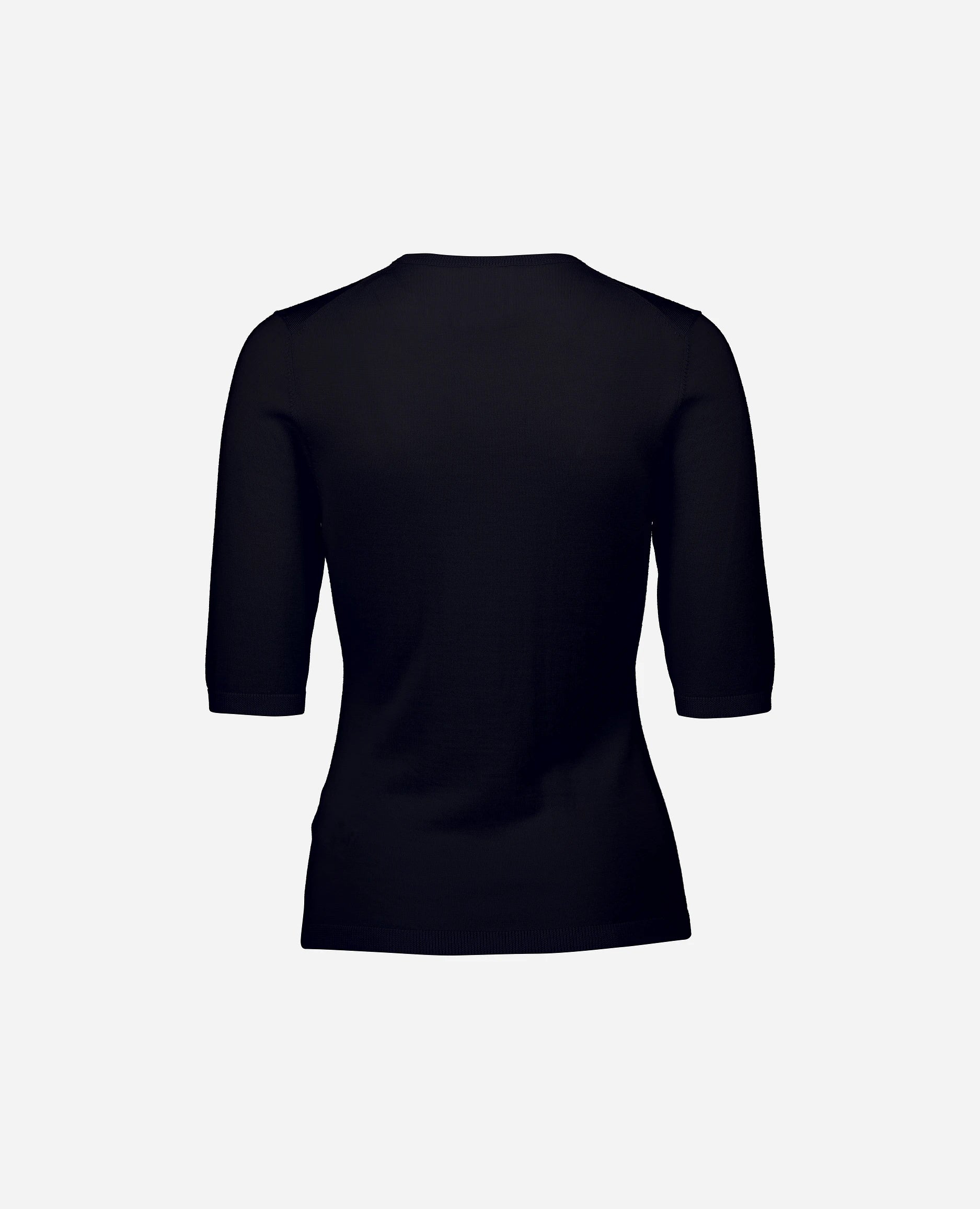 252-64035-414_4 - Allude - 100% Wolle (Merino) Active Allude x Eisbach Damen Feinstrick Gerade Passform Halbarm Navy NEW Pullover Rundhals SAPG::252-64035 Spring/Summer 2025 Wolle